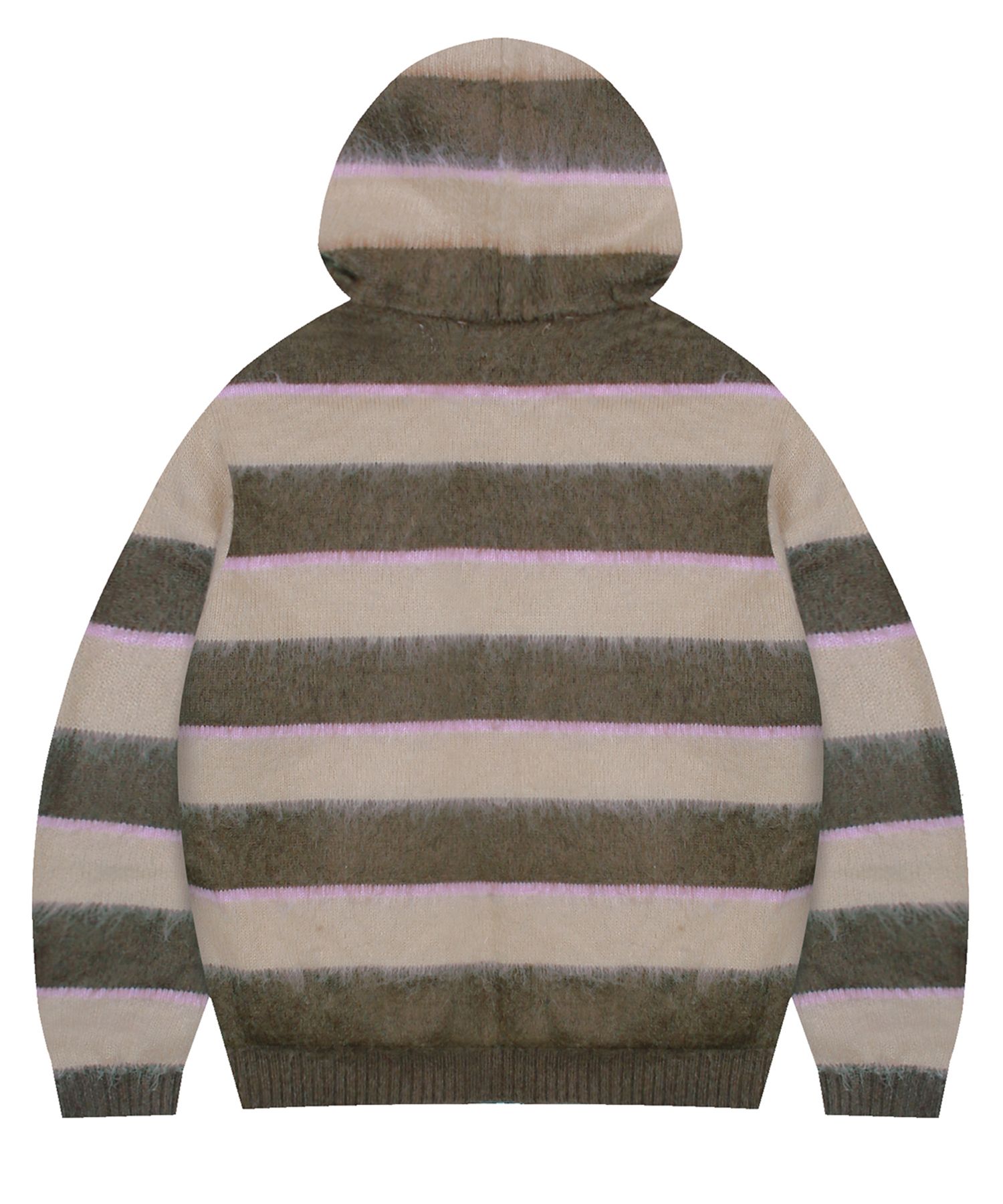 MUSINSA | XTONZ XTK108 Trist Stripe Mohair Knit Hooded Zip