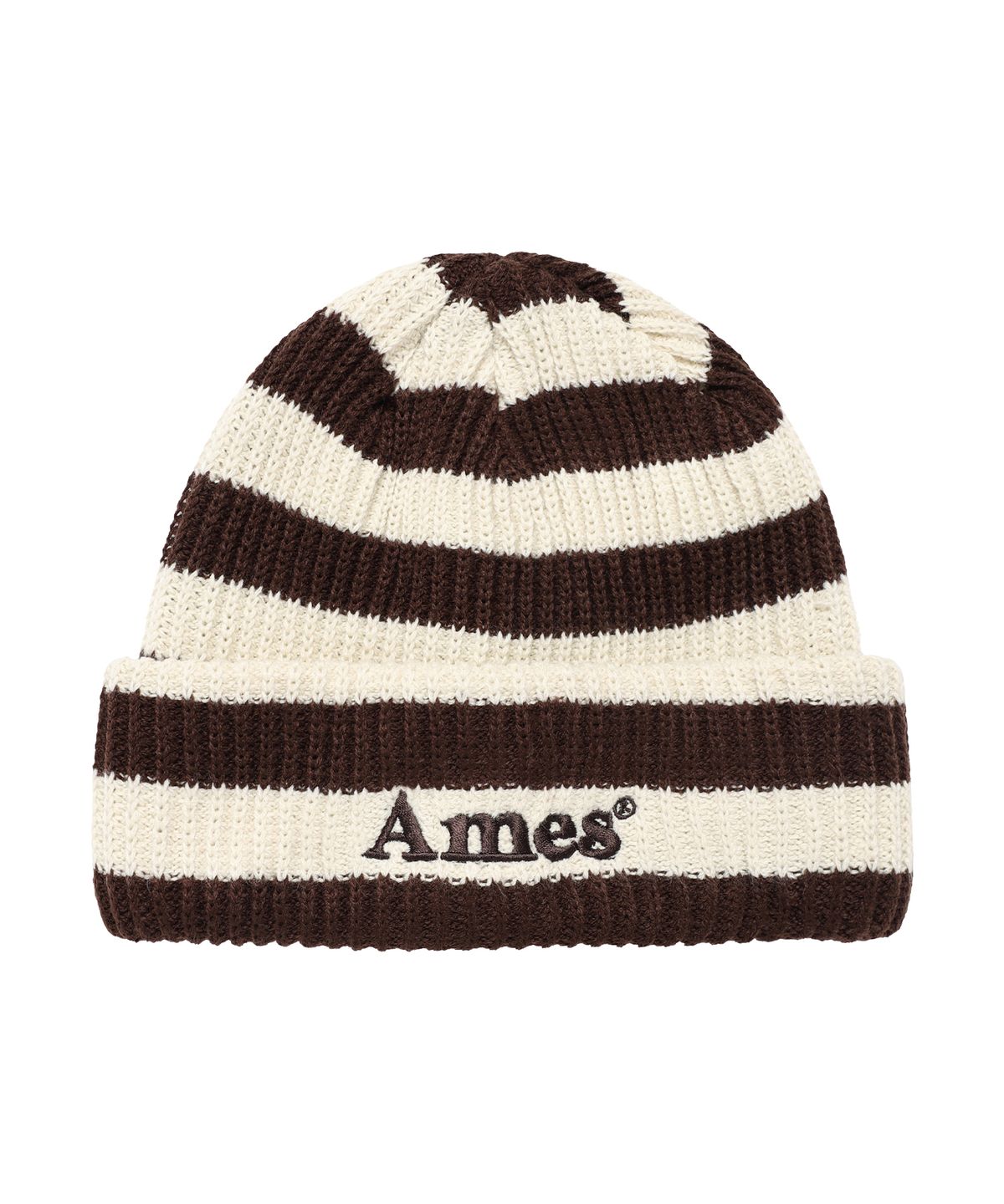 아메스 월드와이드(AMES-WORLDWIDE) STRIPE KNIT BEANIE BROWN
