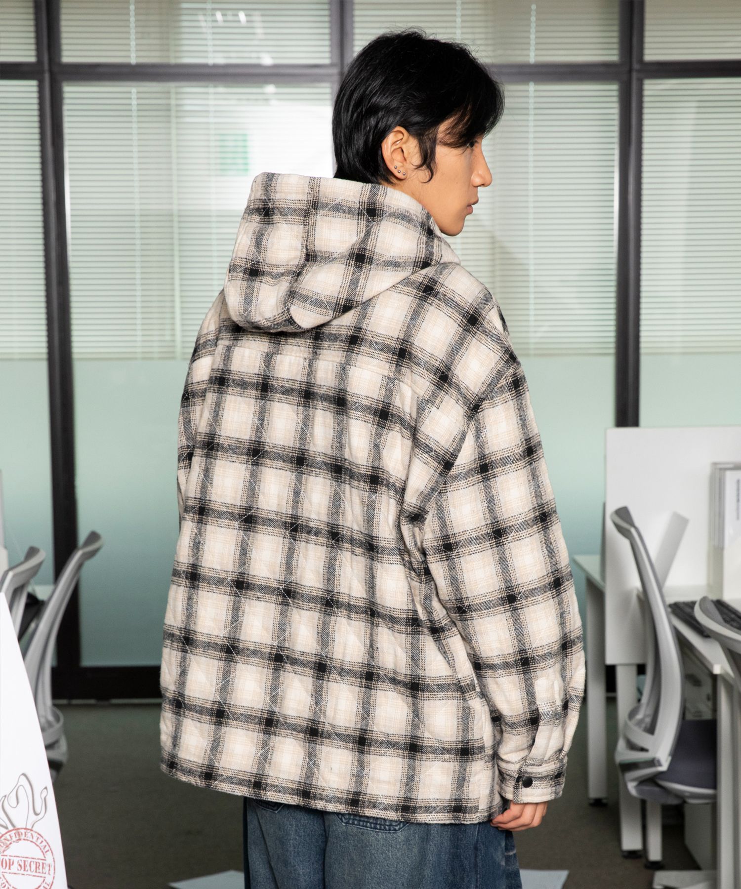 アウターその他 XTONZ XTS035 Padded Check Hooded Shirt Jacket PINK XTS035PK MUSINSA | XTONZ XTS035 Padded Check Hooded Shirt Jacket (BLACK)