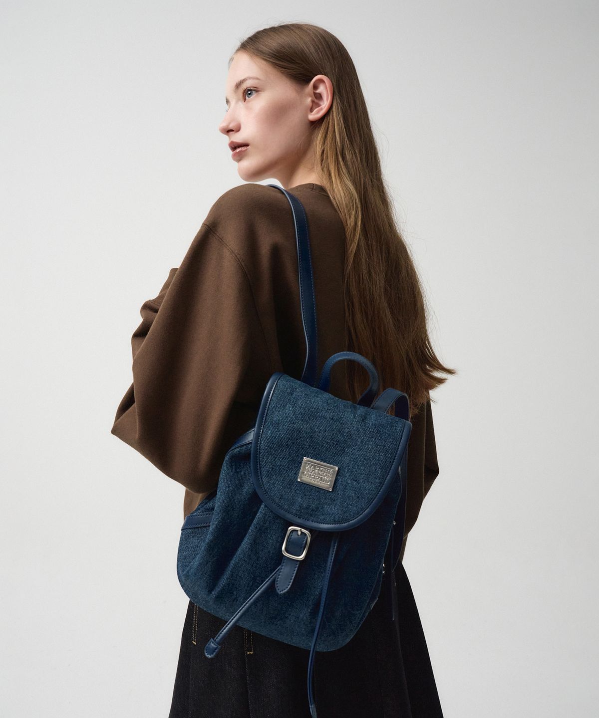 마리떼 프랑소와 저버(MARITHÉ + FRANҪOIS GIRBAUD) CLASSIC LOGO BUCKLE BACKPACK dark blue