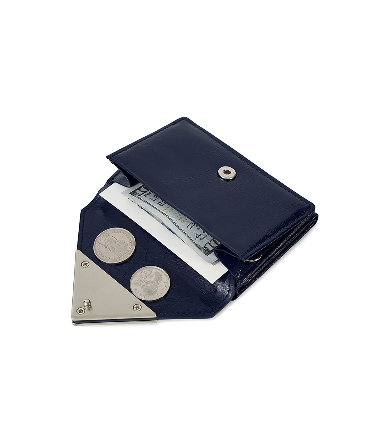 MUSINSA公式 | fennec CRINKLE TRIANGLE TRIPLE WALLET - NAVY BLUE