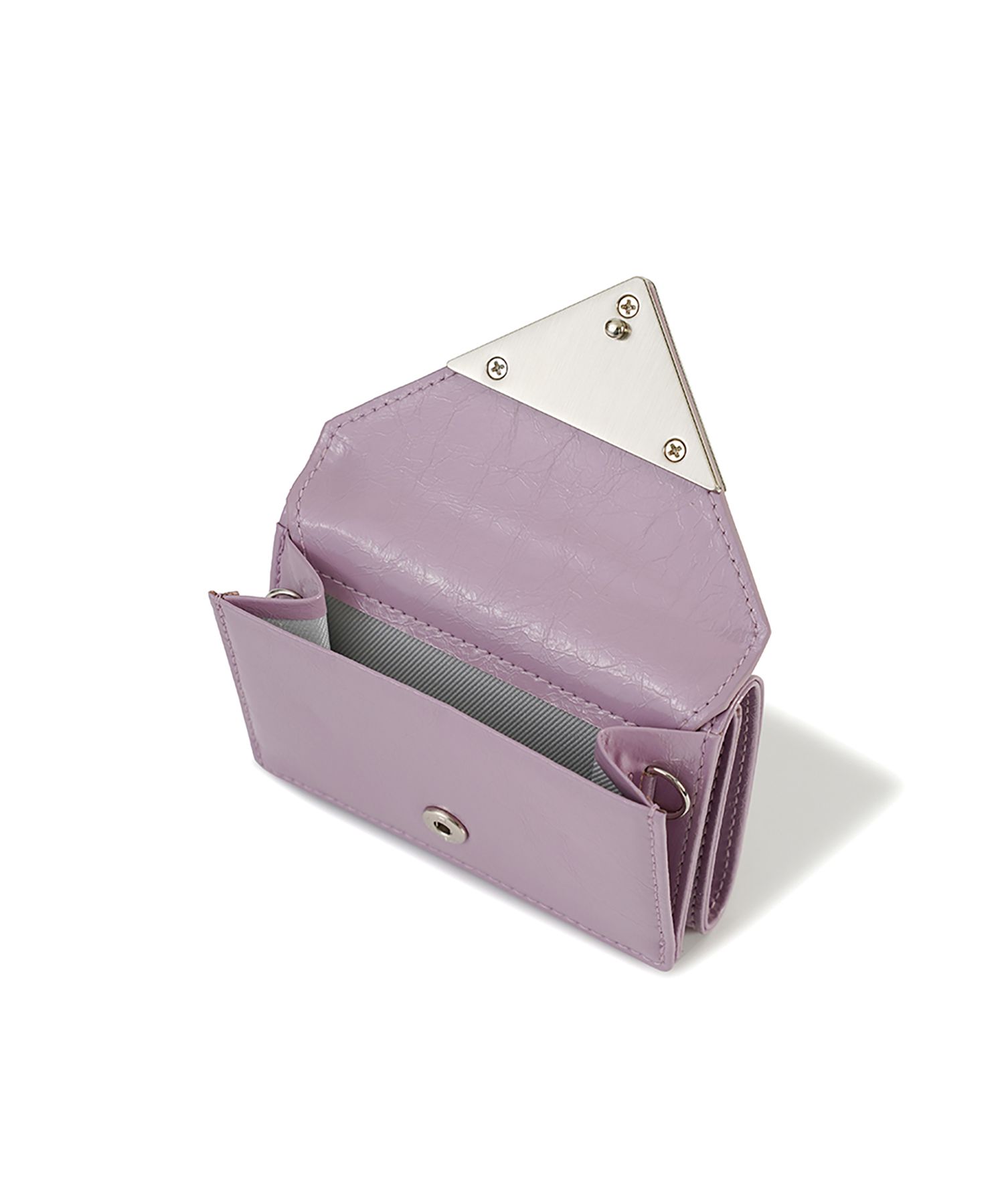 MUSINSA | fennec CRINKLE TRIANGLE TRIPLE WALLET - MAUVE
