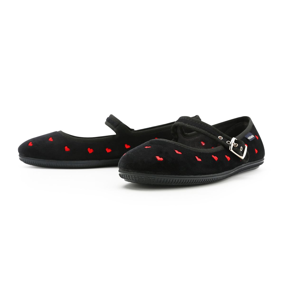 빅토리아 슈즈(VICTORIA SHOES) 오다 패턴하트 메리제인 (1049924-NEGRO)