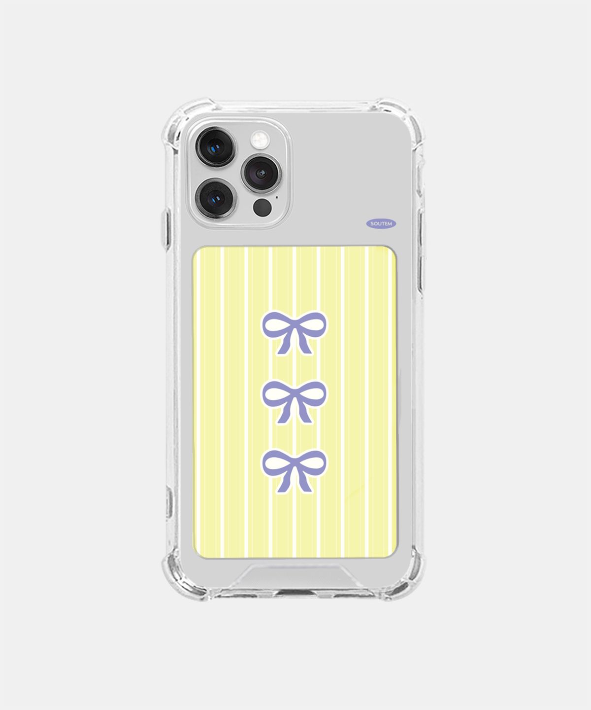 소유템(SOUTEM) Ribbon Stripe Card Phone Case_Clear