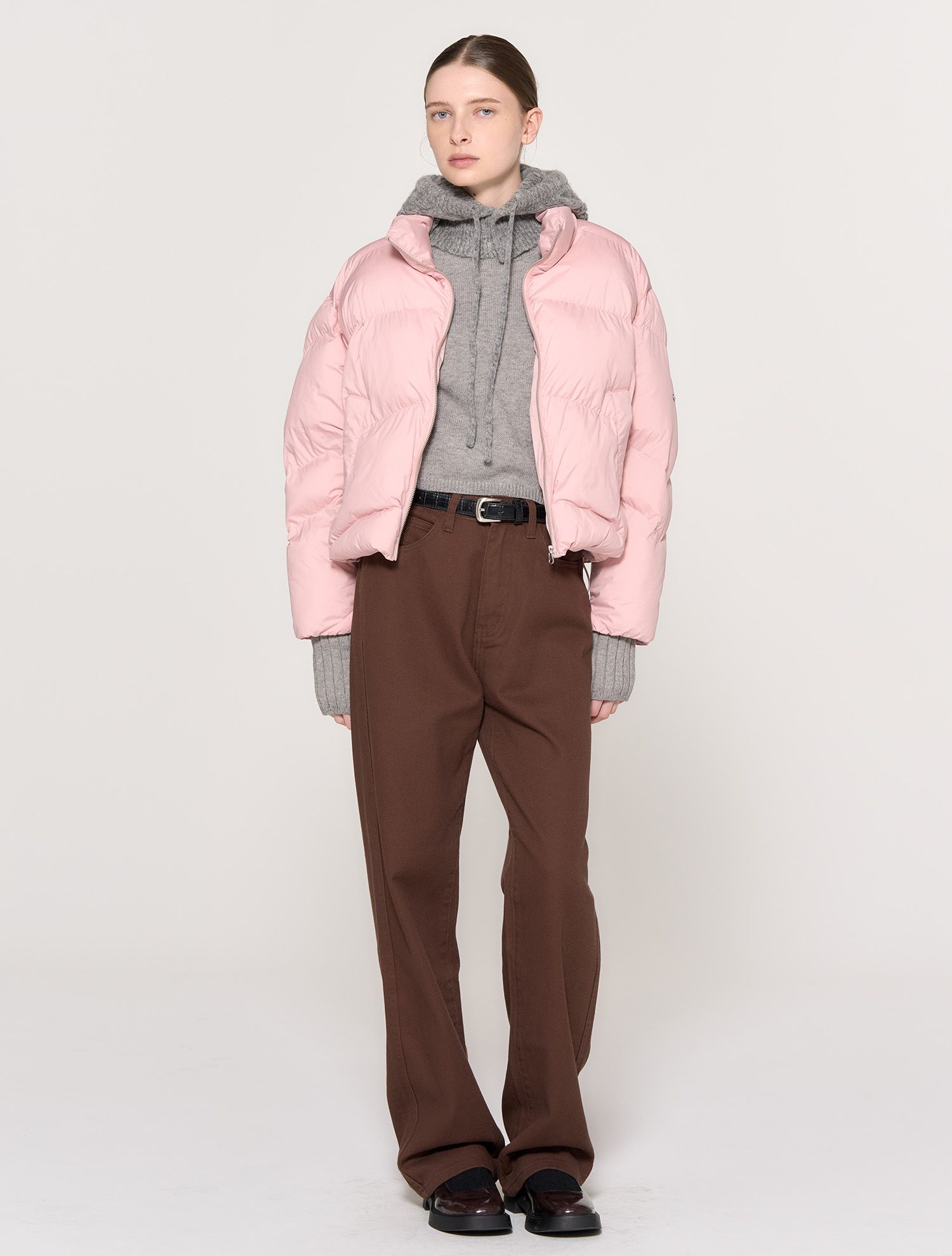 MUSINSA | GENERAL IDEA Glove Set Short Puffer [PINK
