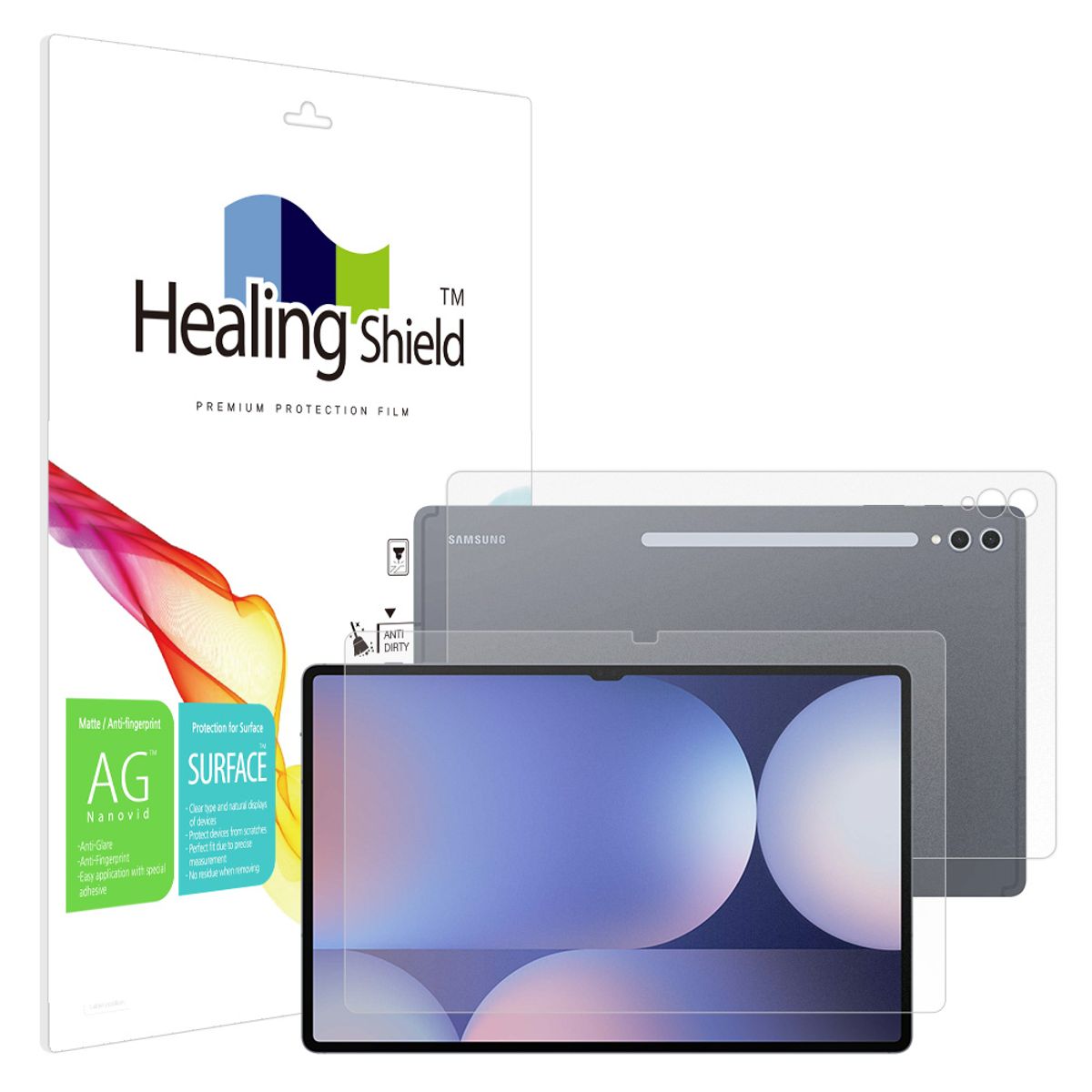 힐링쉴드(HEALINGSHIELD) 갤럭시탭S10 울트라 저반사 지문방지 액정보호필름1매 후면1매