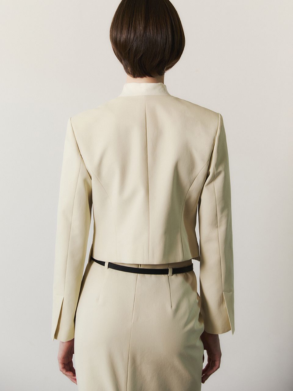 MUSINSA | LETQ STUDIO Canvas crop jacket, light beige