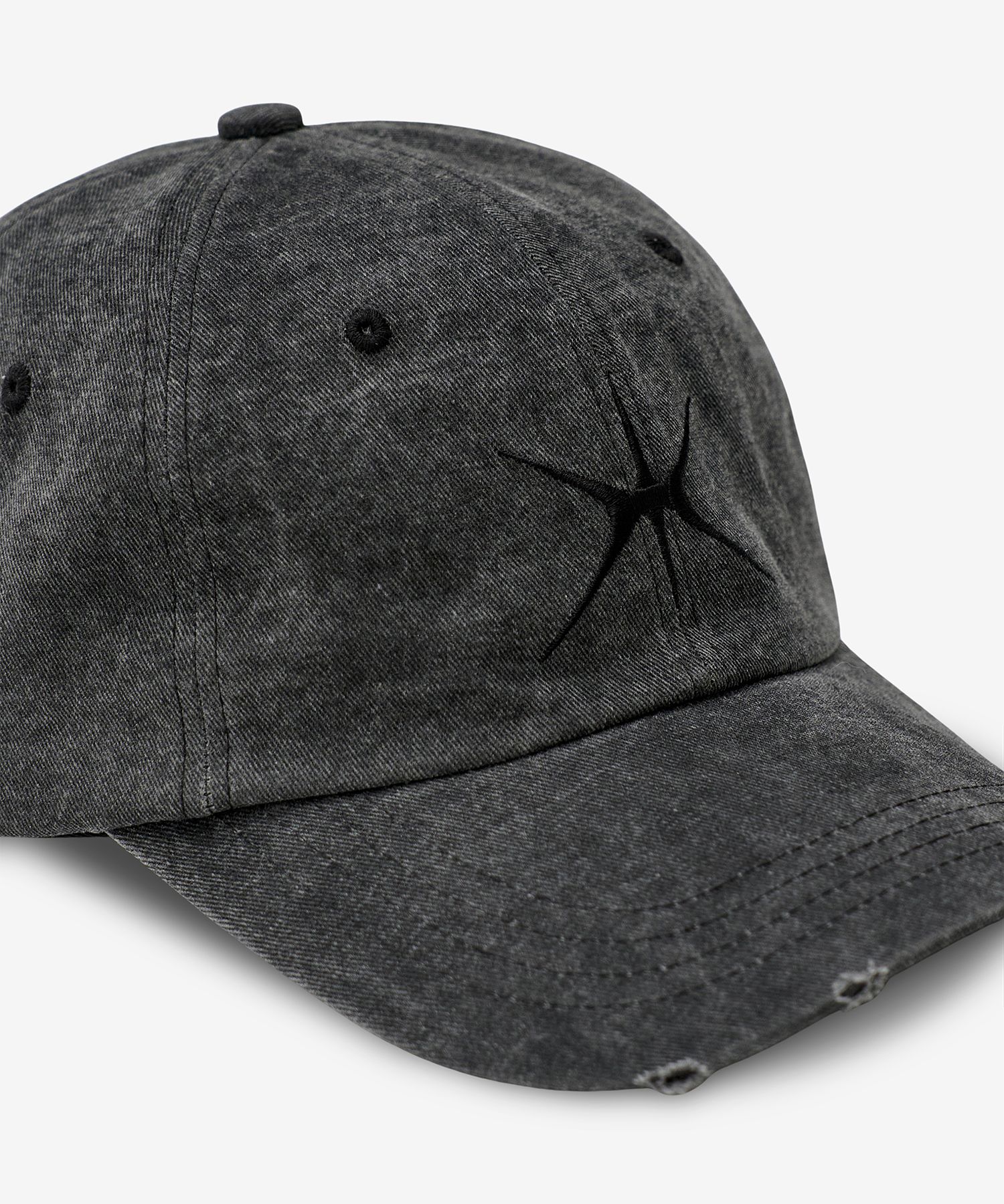 MUSINSA公式 | YUNSE Hatch Damage Cap (Black)
