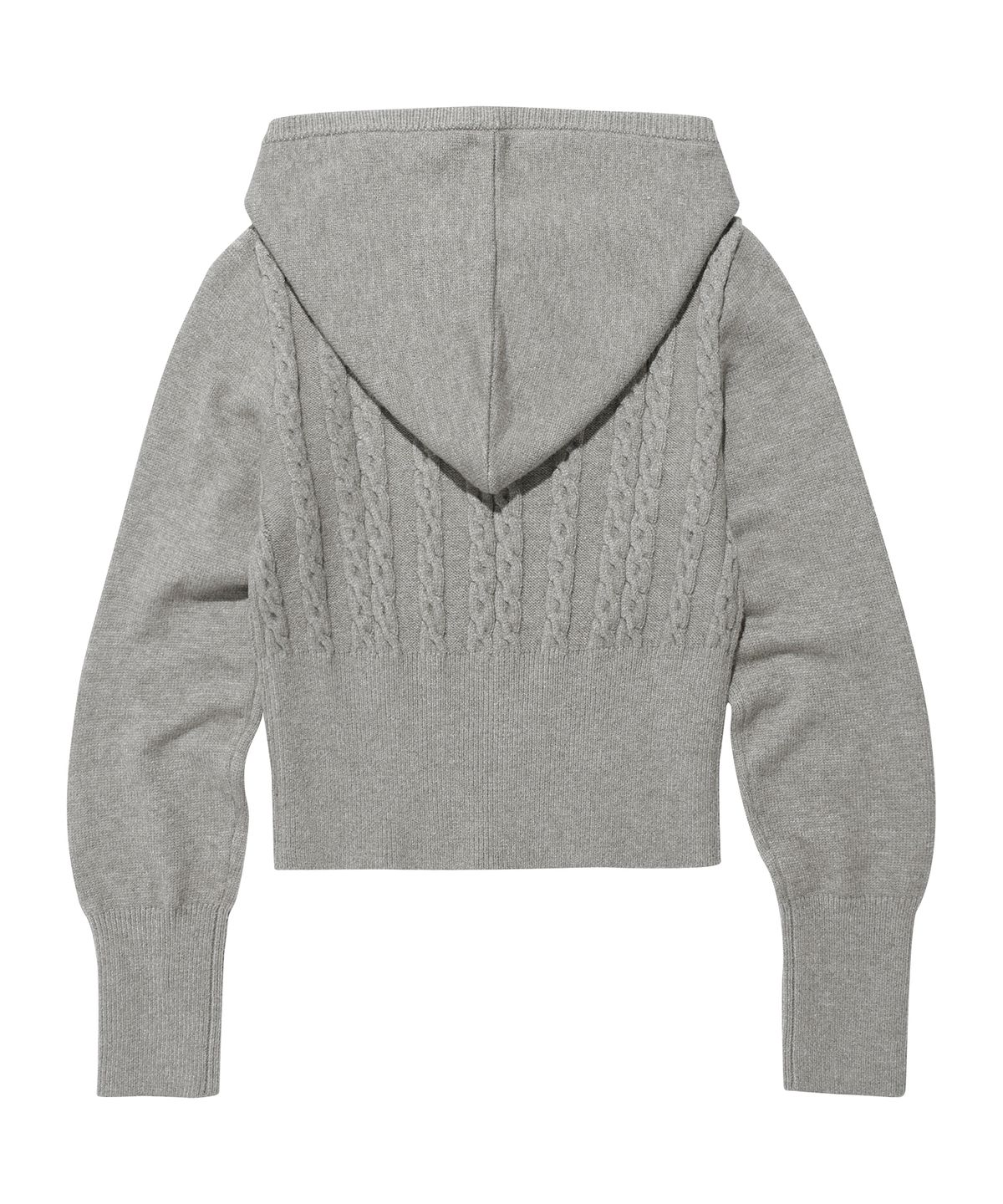 아메스 월드와이드(AMES-WORLDWIDE) CROP CABLE HOODIE KNIT GREY