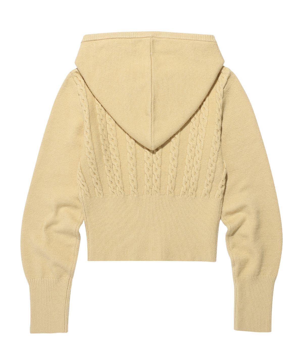 아메스 월드와이드(AMES-WORLDWIDE) CROP CABLE HOODIE KNIT CREAM