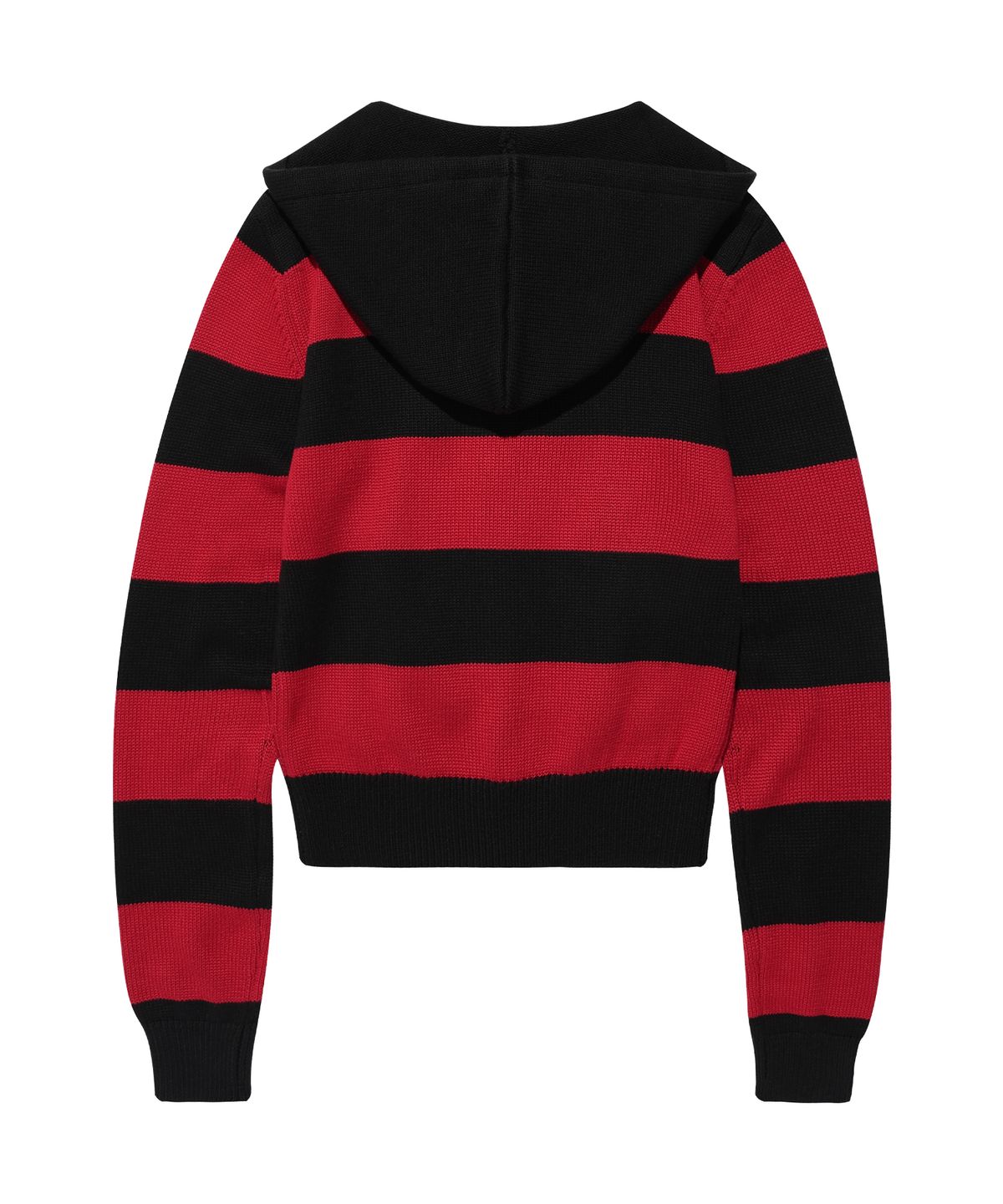 아메스 월드와이드(AMES-WORLDWIDE) STRIPE KNIT HOODIE ZIP-UP BLACK