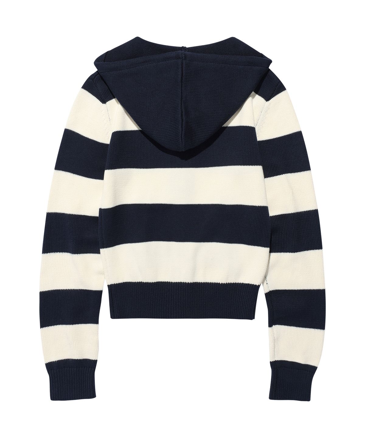 아메스 월드와이드(AMES-WORLDWIDE) STRIPE KNIT HOODIE ZIP-UP NAVY