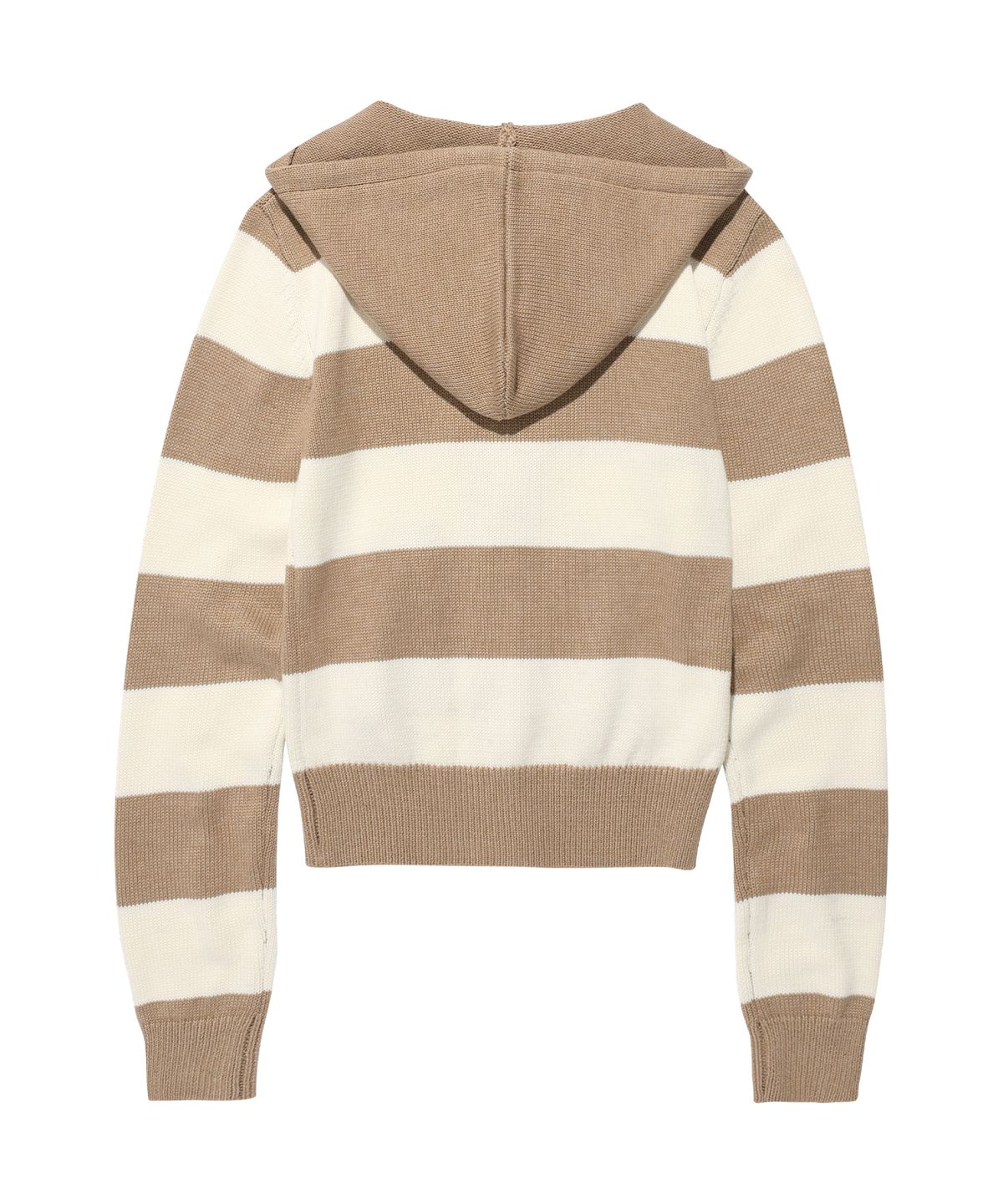 아메스 월드와이드(AMES-WORLDWIDE) STRIPE KNIT HOODIE ZIP-UP BEIGE