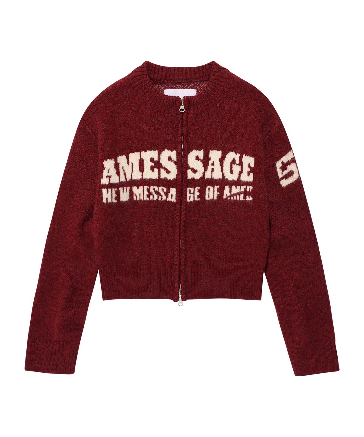 아메스 월드와이드(AMES-WORLDWIDE) TYPO KNIT ZIP-UP RED