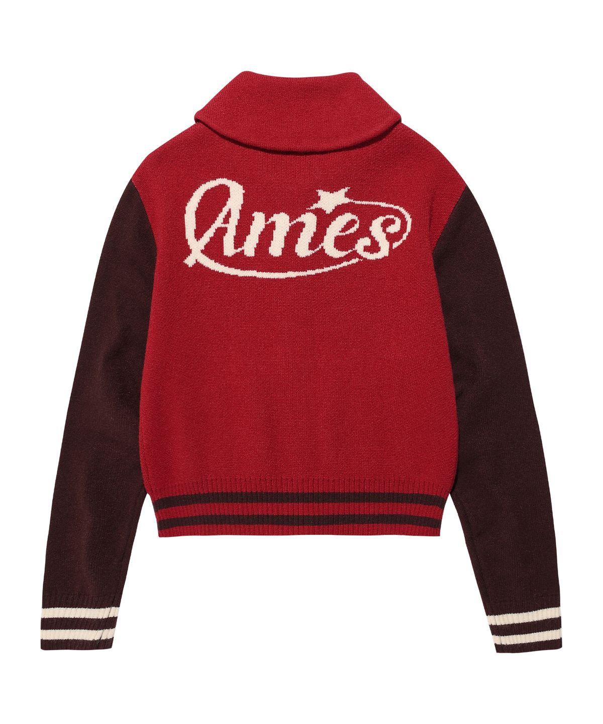 아메스 월드와이드(AMES-WORLDWIDE) CROP COWICHAN CARDIGAN RED