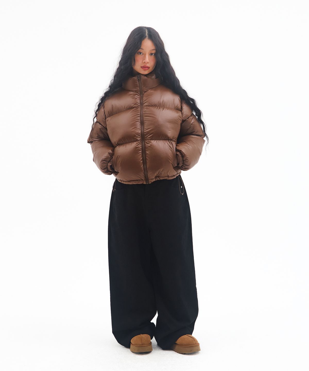 아메스 월드와이드(AMES-WORLDWIDE) AMES CROP PUFFER PADDING BROWN