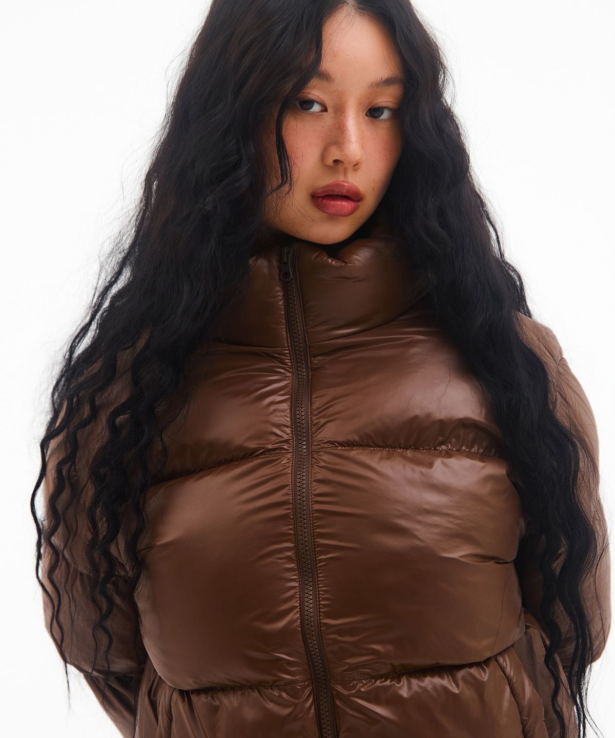 아메스 월드와이드(AMES-WORLDWIDE) AMES CROP PUFFER PADDING BROWN