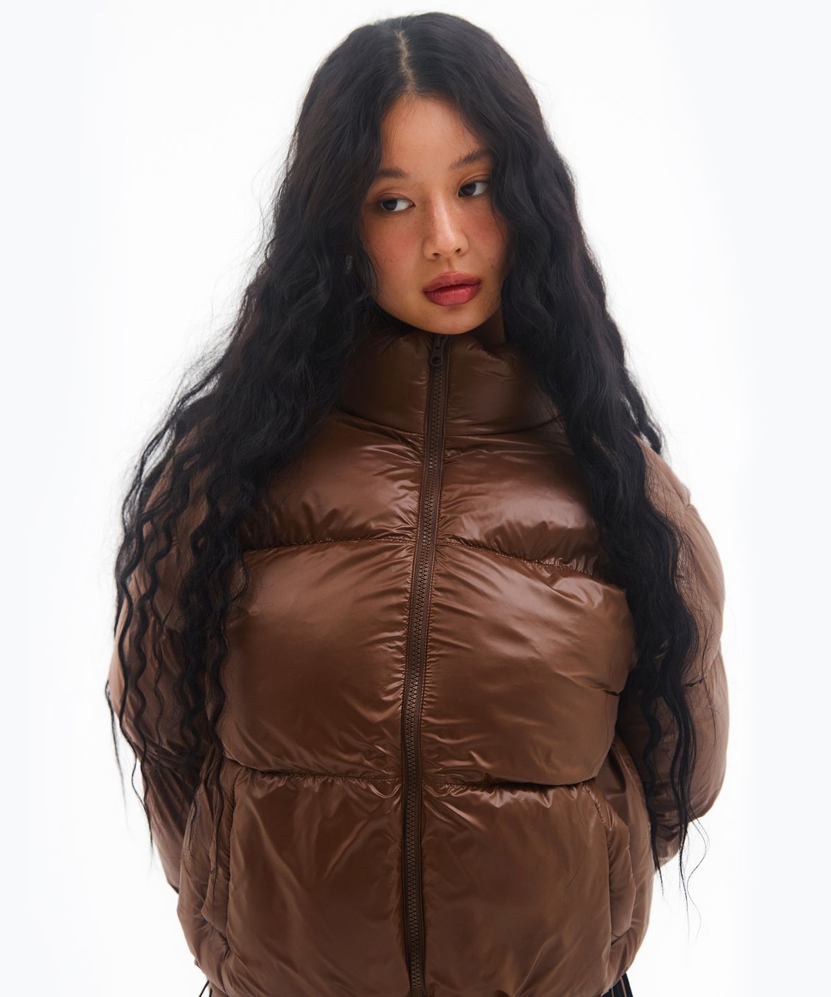 아메스 월드와이드(AMES-WORLDWIDE) AMES CROP PUFFER PADDING BROWN