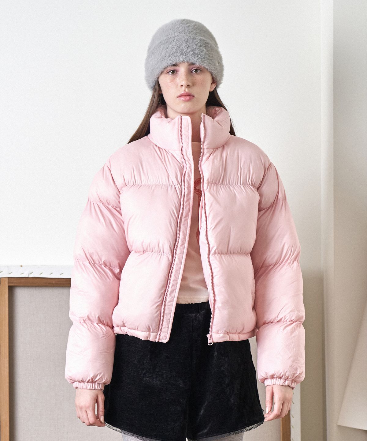아메스 월드와이드(AMES-WORLDWIDE) AMES CROP PUFFER PADDING PINK