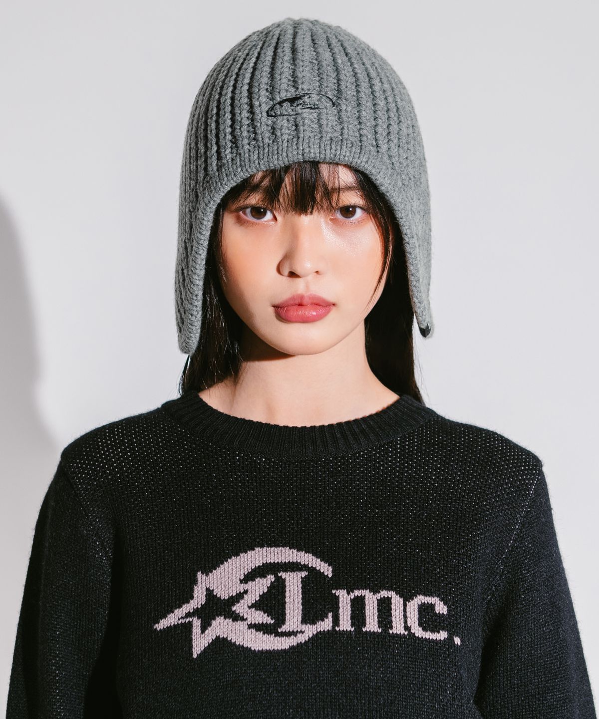 엘엠씨(LMC) GLOBE KNIT EARFLAP BEANIE heather gray