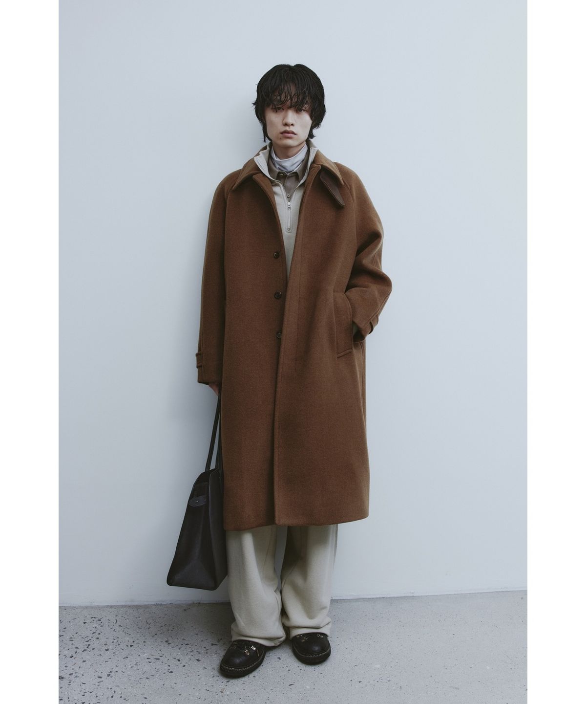 유스(YOUTH) Cut-off Half Zip-up Sweatshirt - Beige