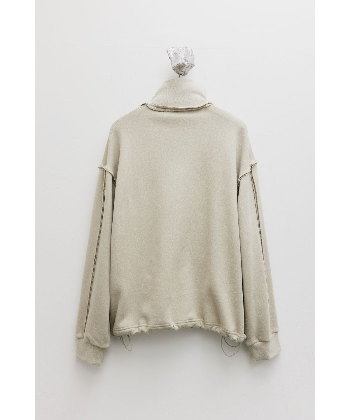 유스(YOUTH) Cut-off Half Zip-up Sweatshirt - Beige