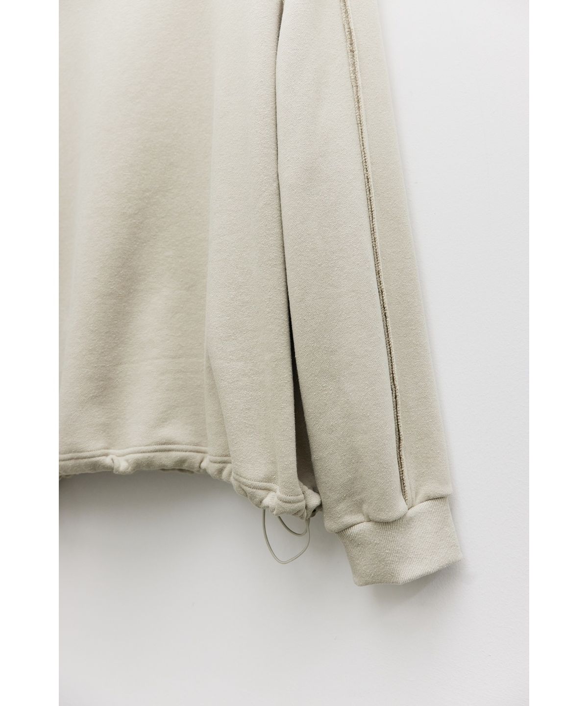 유스(YOUTH) Cut-off Half Zip-up Sweatshirt - Beige