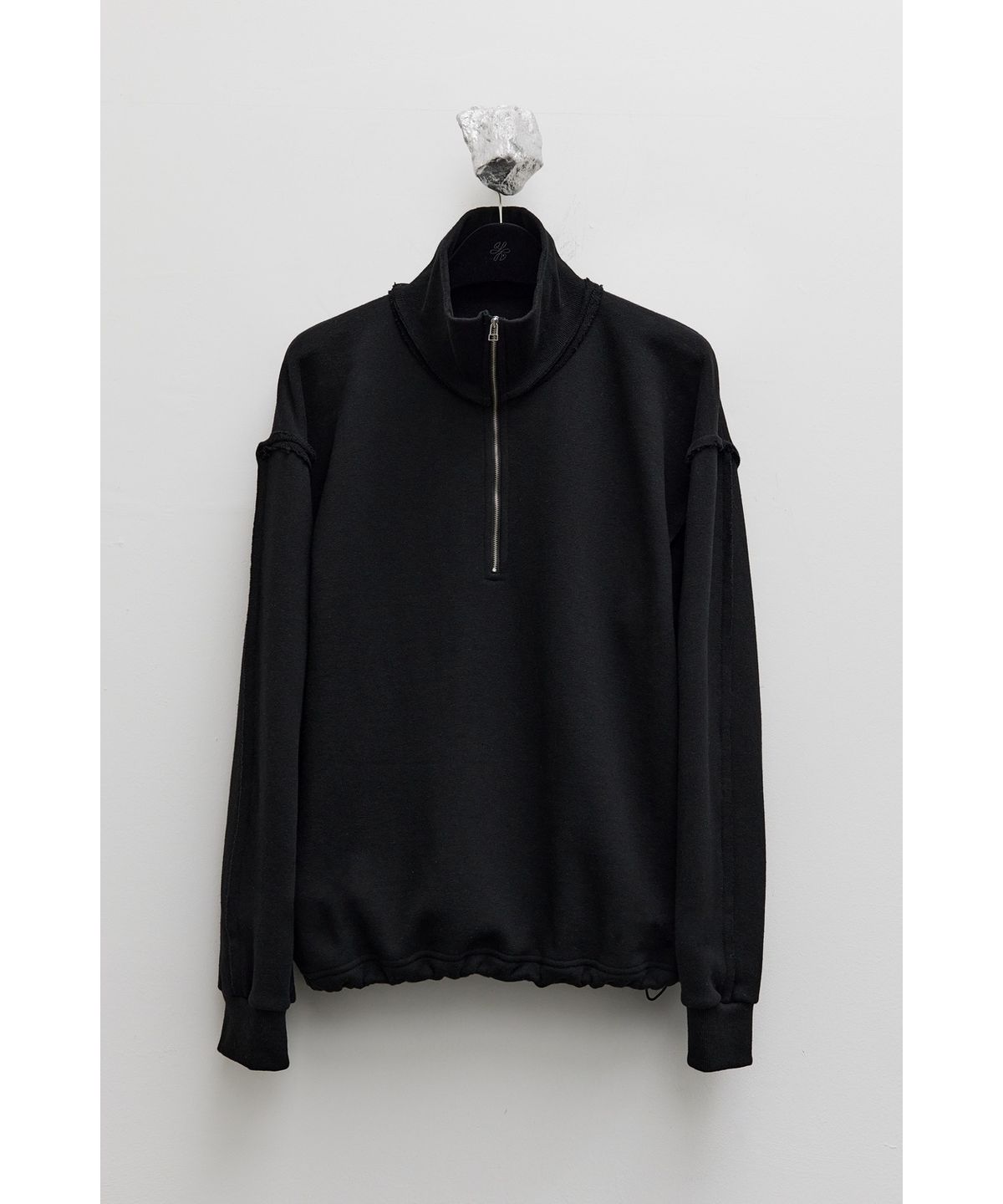 유스(YOUTH) Cut-off Half Zip-up Sweatshirt - Black