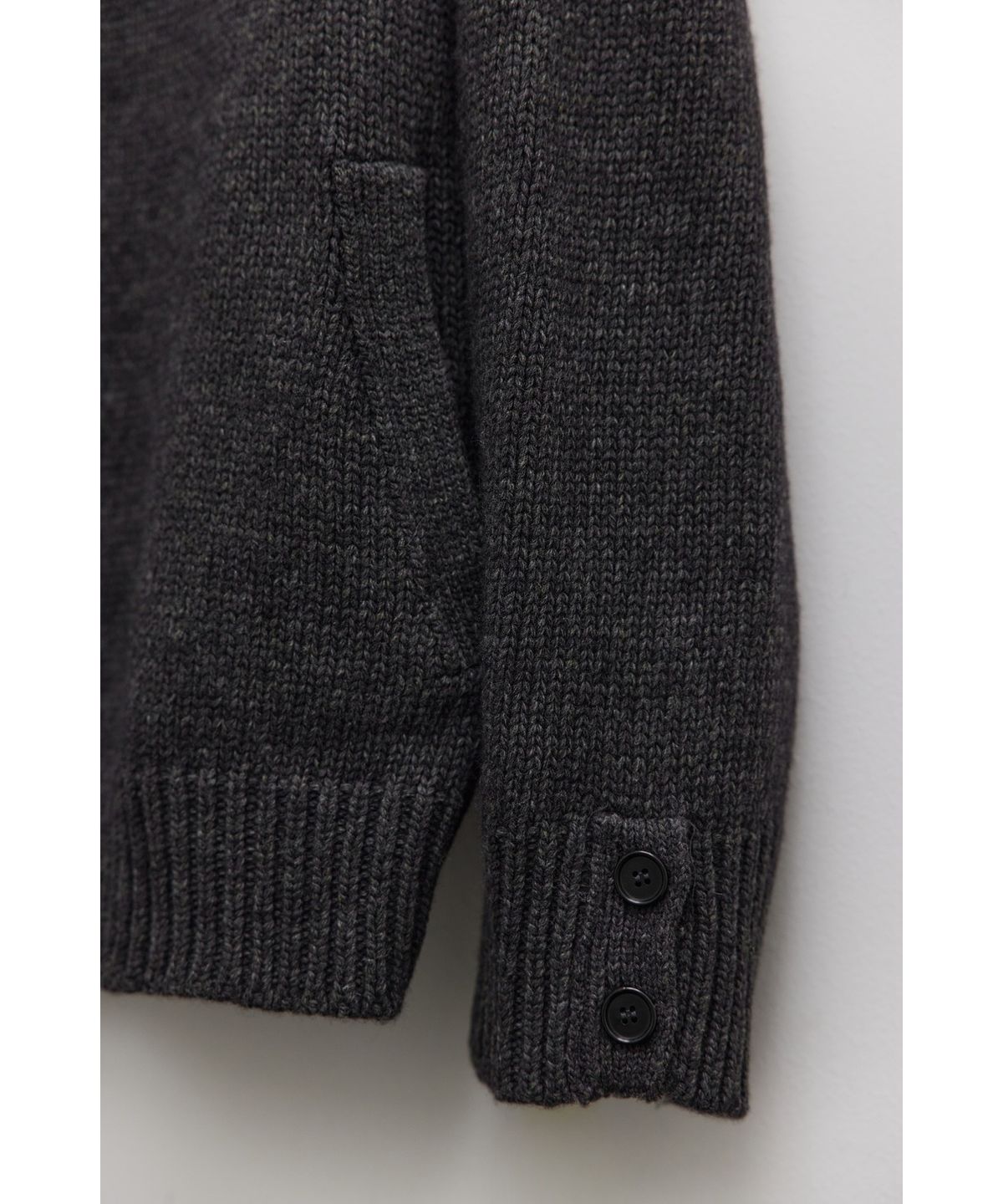 유스(YOUTH) Heavy-weight Knit Cardigan - Charcoal Grey