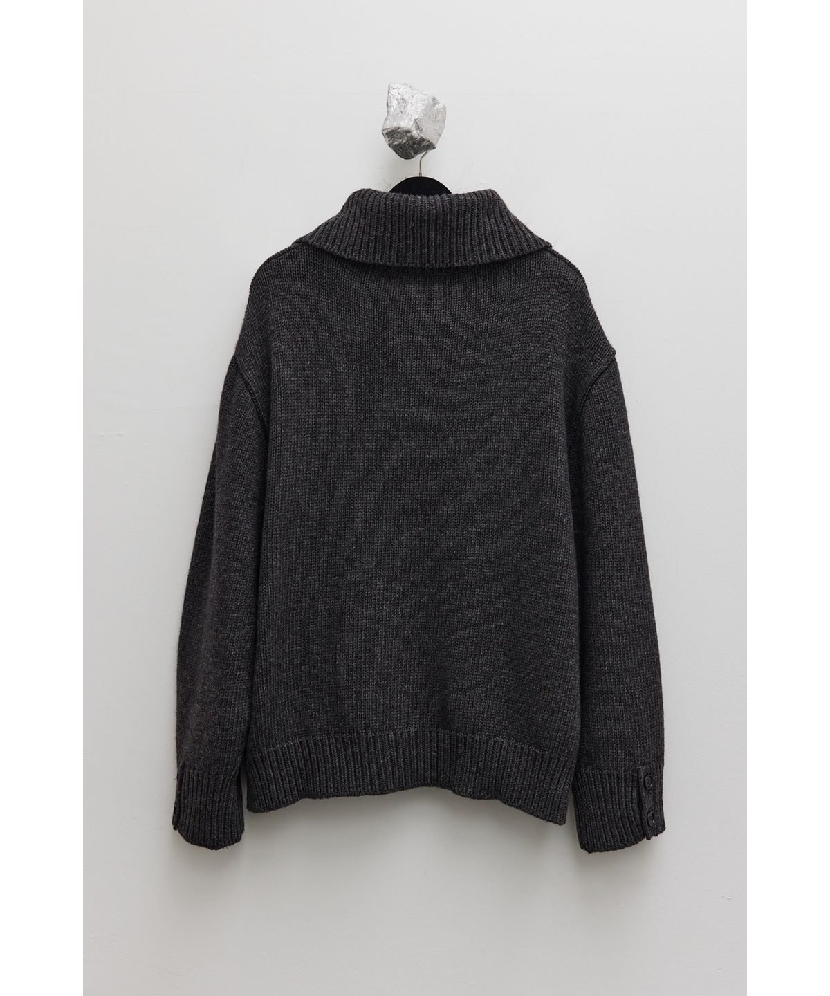 유스(YOUTH) Heavy-weight Knit Cardigan - Charcoal Grey