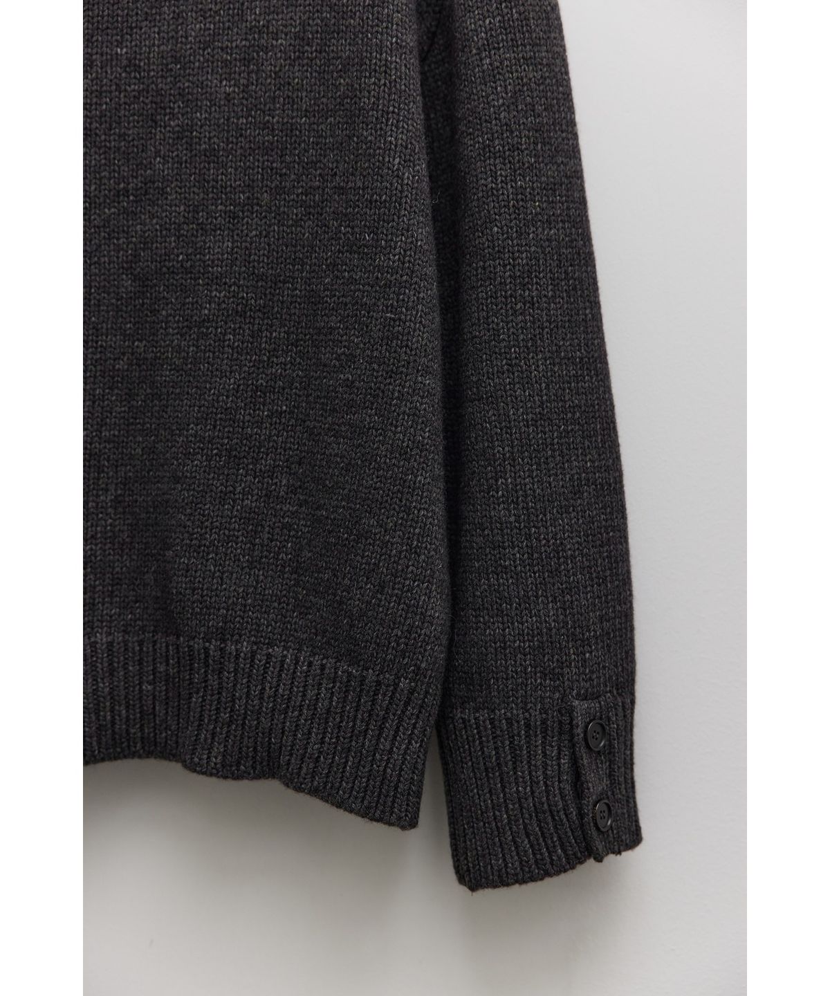 유스(YOUTH) Heavy-weight Knit Cardigan - Charcoal Grey