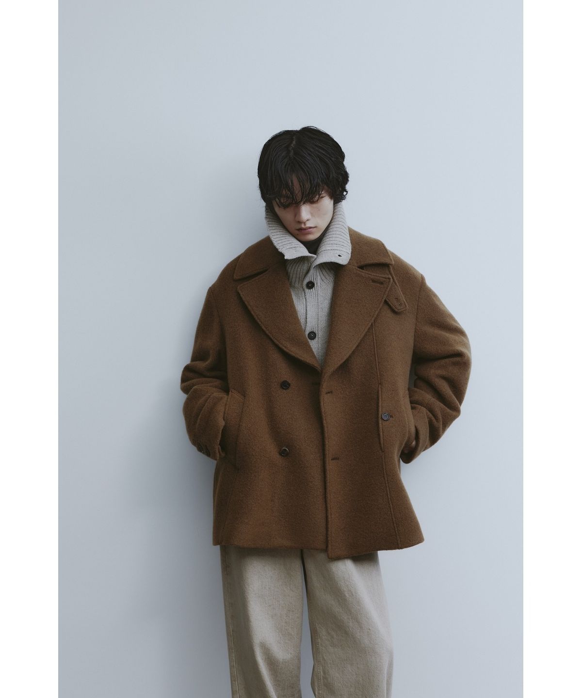 유스(YOUTH) Heavy-weight Knit Cardigan - Melange Beige