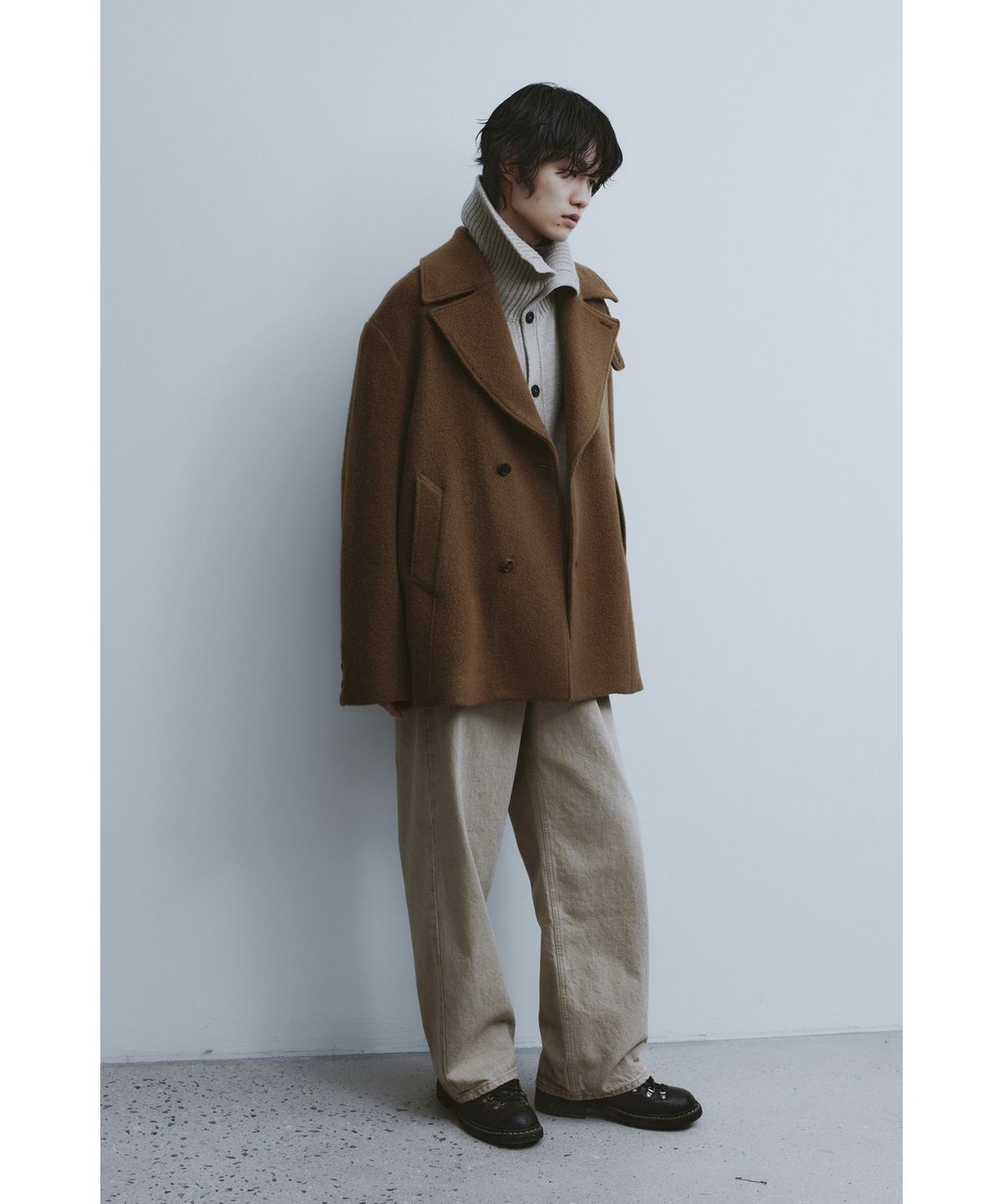 유스(YOUTH) Heavy-weight Knit Cardigan - Melange Beige