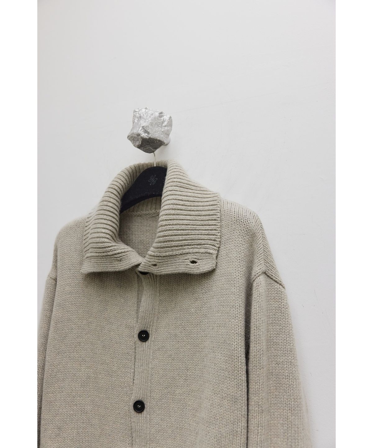 유스(YOUTH) Heavy-weight Knit Cardigan - Melange Beige