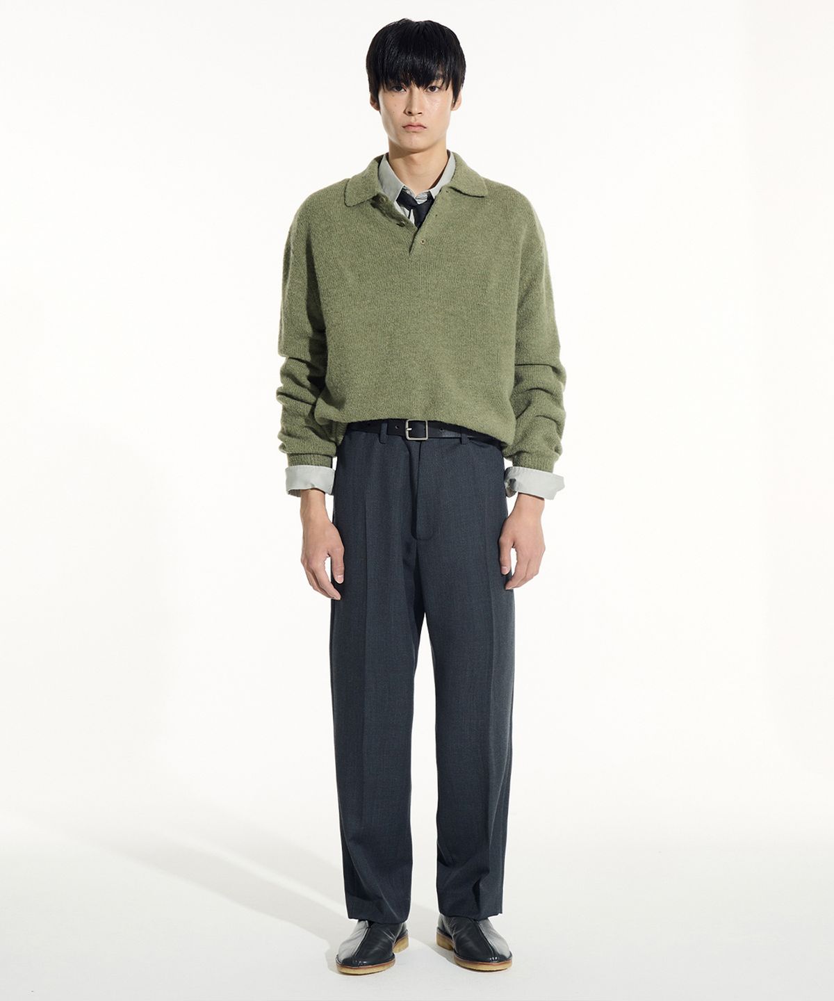 시에클(SIECLE) 알파카 폴로 니트 (올리브)