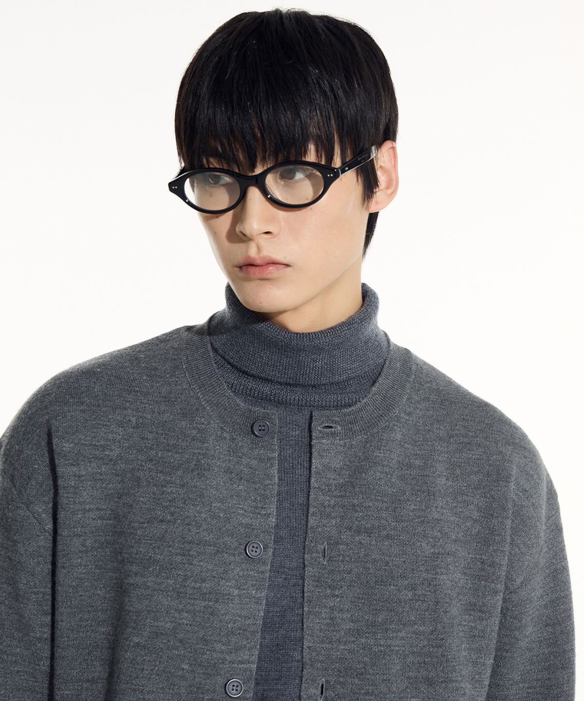 시에클(SIECLE) 컴포트 라운드넥 가디건 (그레이)