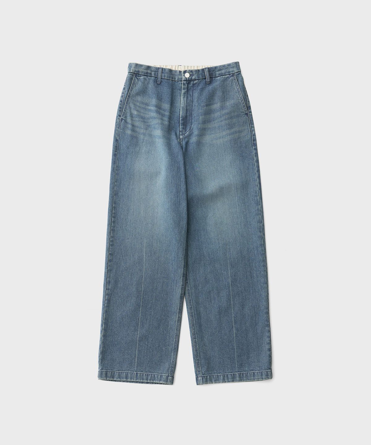 어나더 오피스(ANOTHER OFFICE) Half Banding Denim Pants (Indigo)