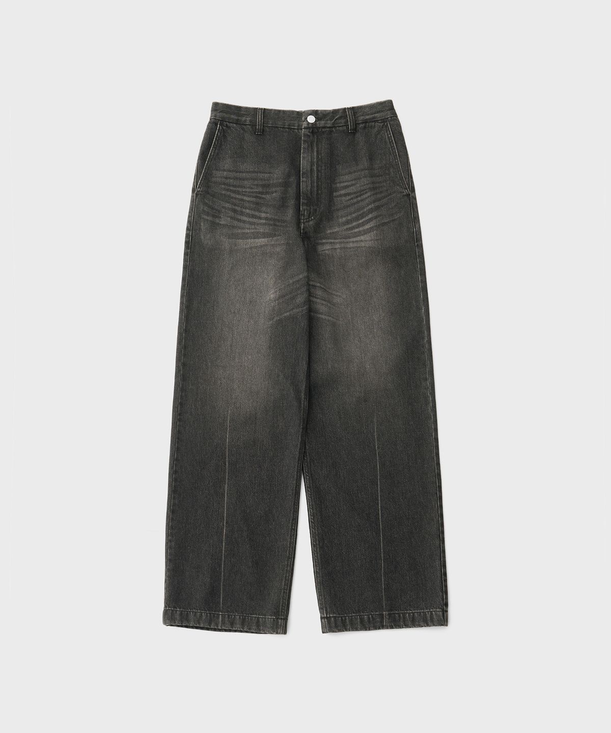 어나더 오피스(ANOTHER OFFICE) Half Banding Denim Pants (Black)