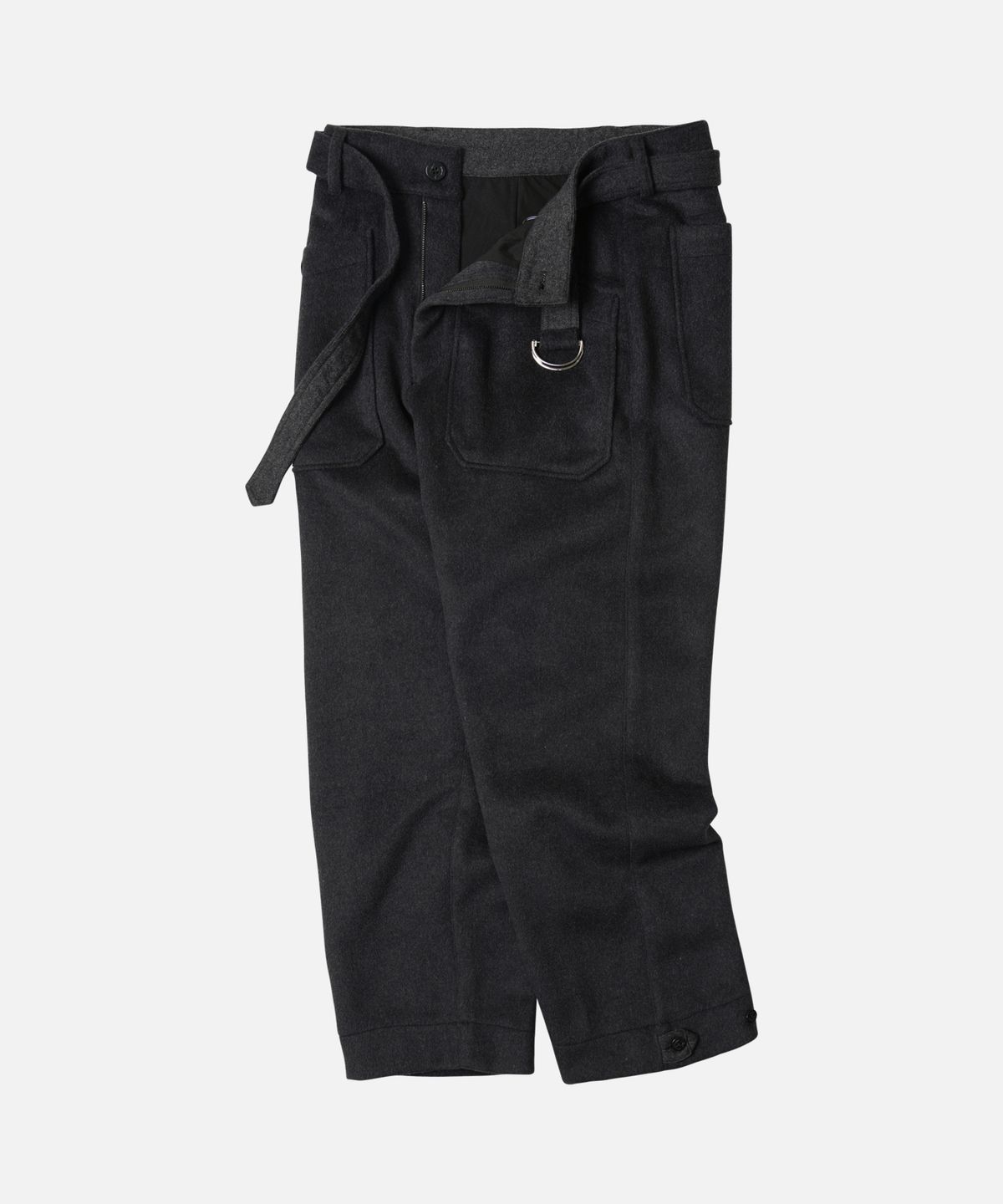 프리즘웍스(FRIZMWORKS) WOOL BELTED DECK PANTS _ CHARCOAL
