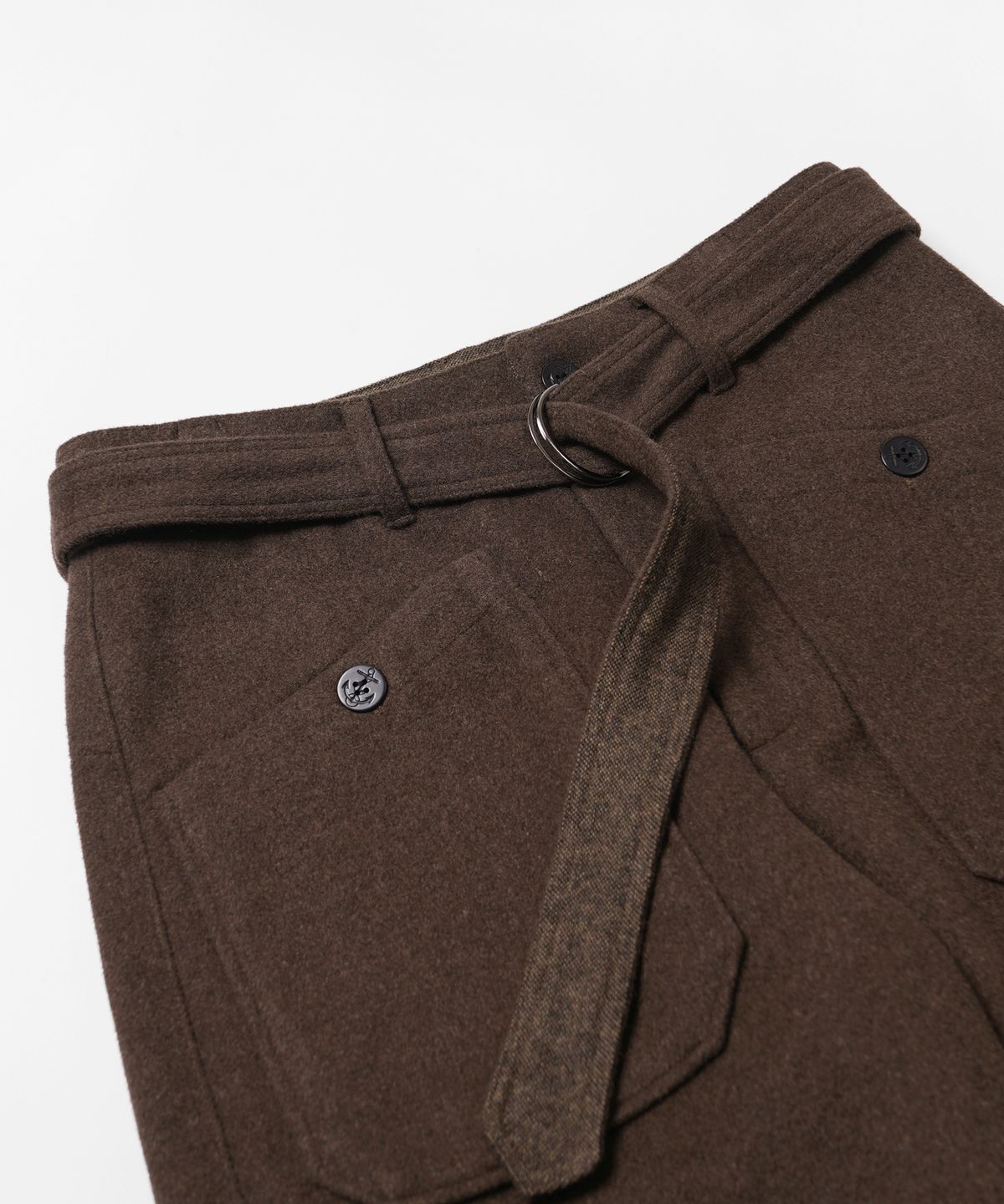 프리즘웍스(FRIZMWORKS) WOOL BELTED DECK PANTS _ BROWN
