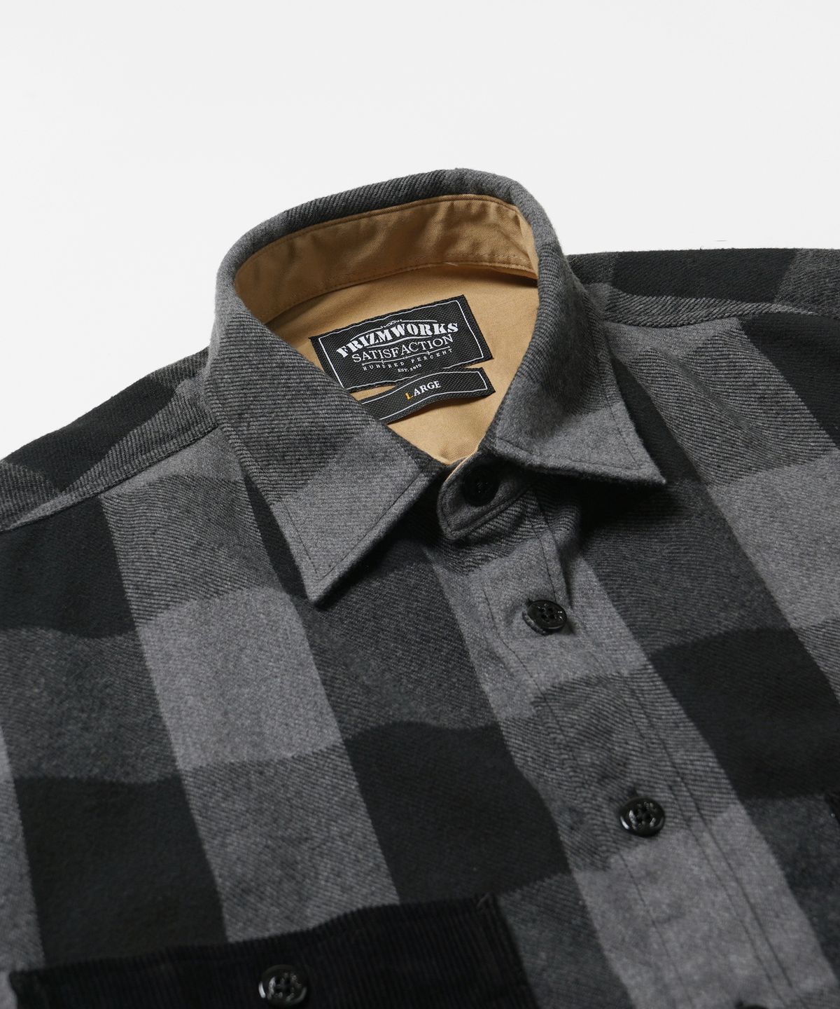 프리즘웍스(FRIZMWORKS) BUFFALO HUNTING SHIRT JACKET _ BLACK