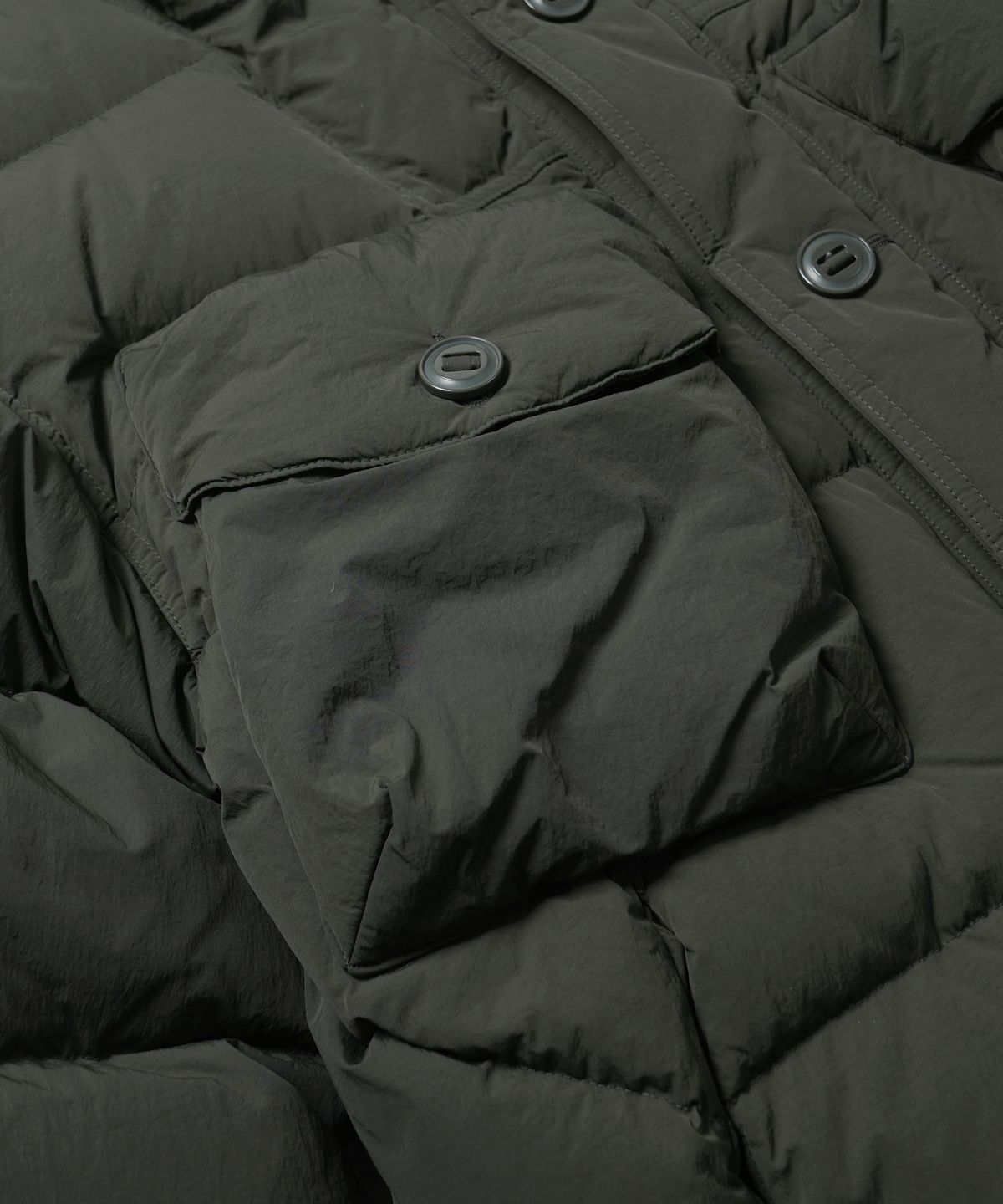 프리즘웍스(FRIZMWORKS) SMOCK PUFFER DOWN PARKA _ DARK GREEN