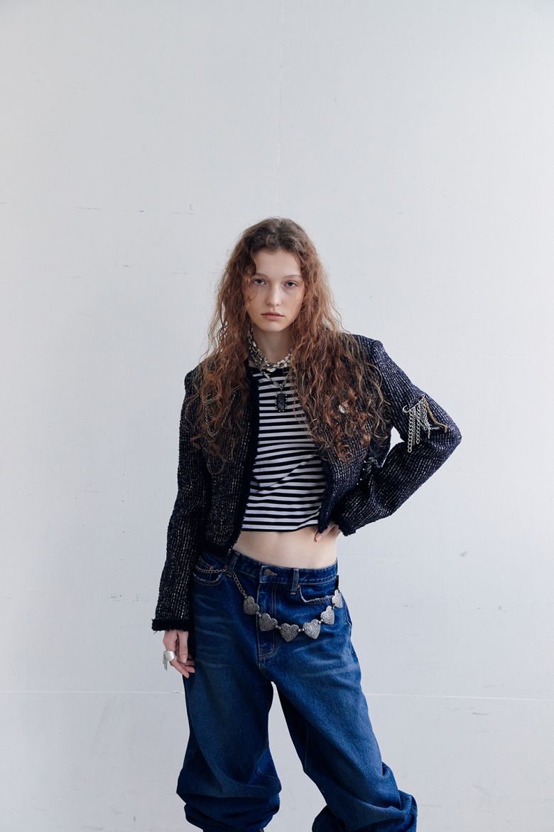 MUSINSA公式 | DARED CURLY TRIMMING TWEED JACKET