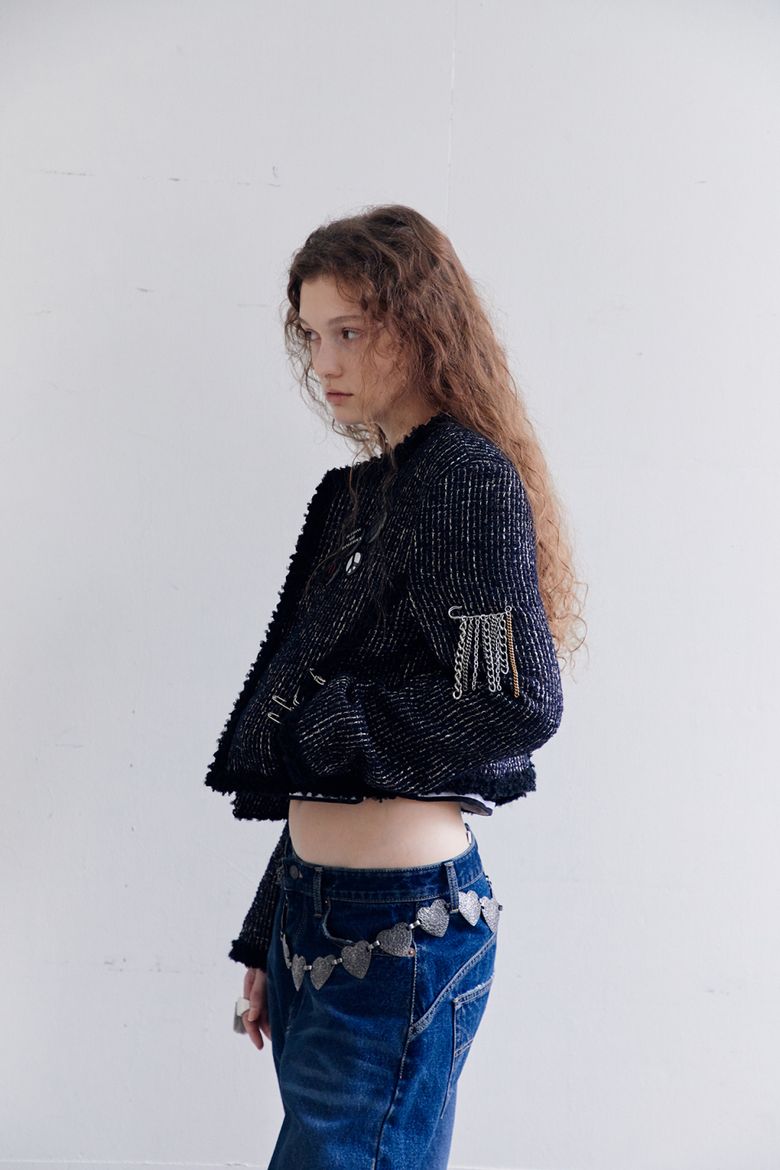 MUSINSA公式 | DARED CURLY TRIMMING TWEED JACKET
