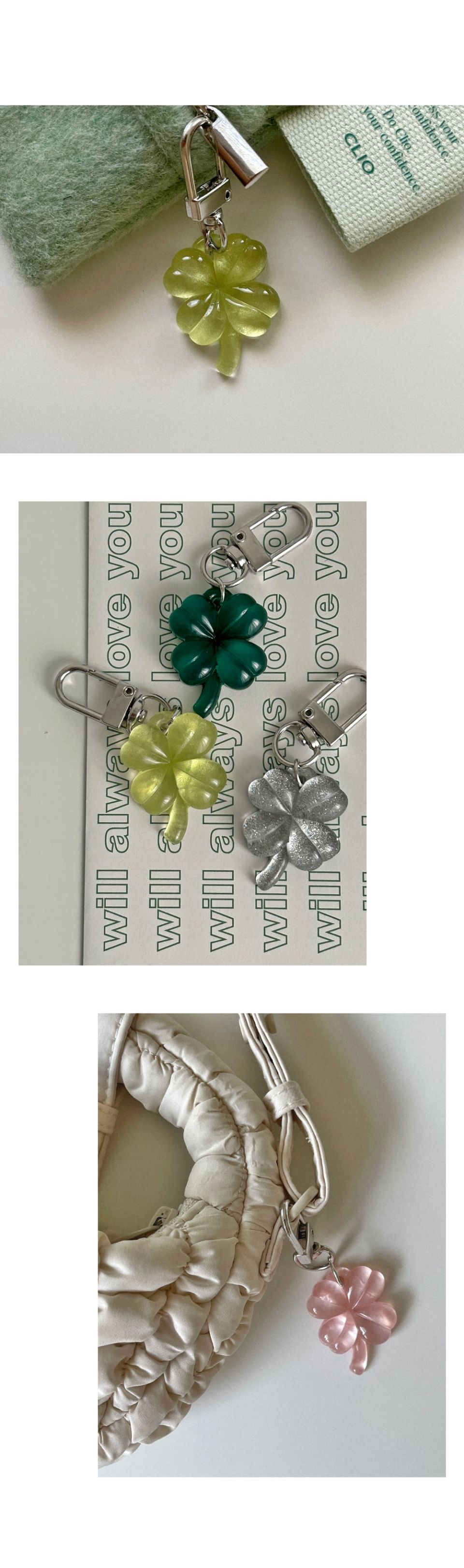 MUSINSA公式 | ELEGANT TABLE 四葉のクローバーキーホルダー 5色