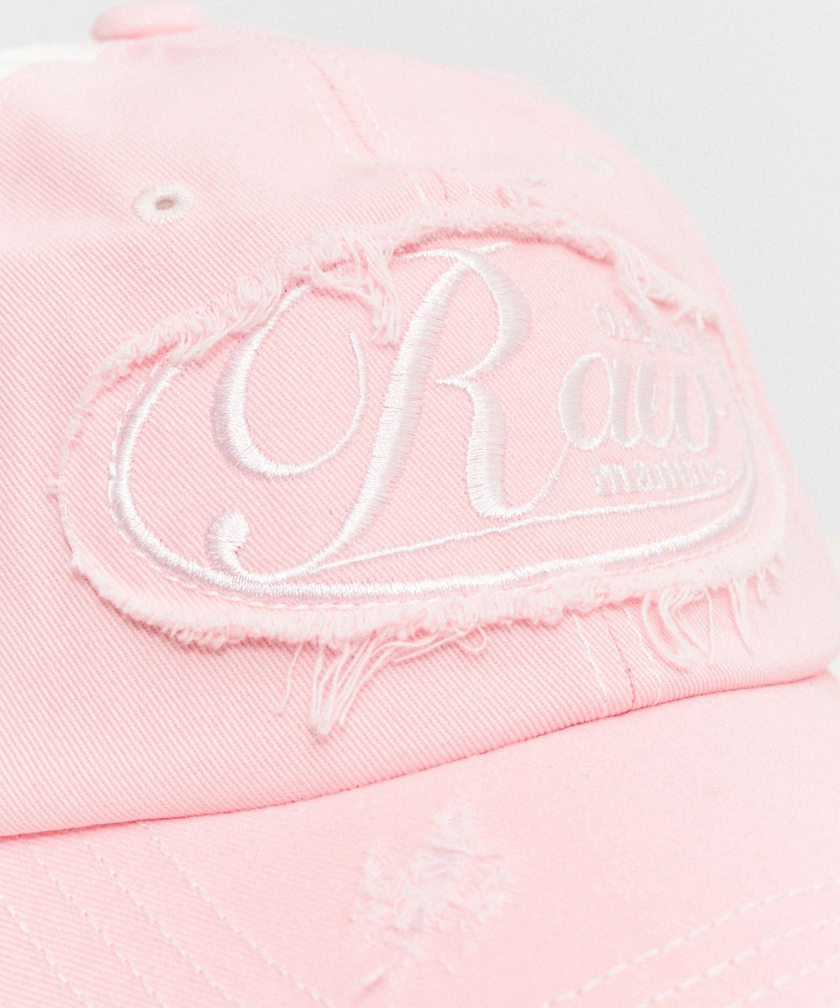 로맨틱스(RAWMANTICS) 빈티지 스크래치 워싱 투톤 캡 핑크