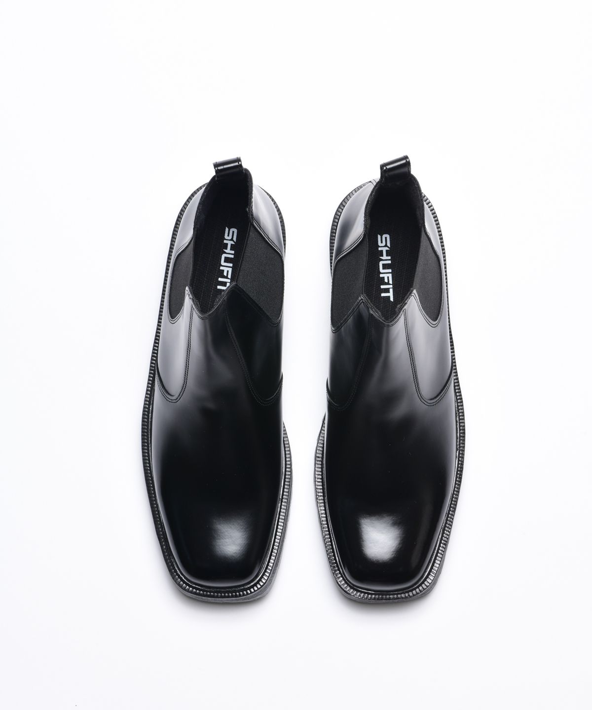 슈피트(SHUFIT) 블랙 스퀘어토 앵클 베이직 첼시부츠 SFT-305