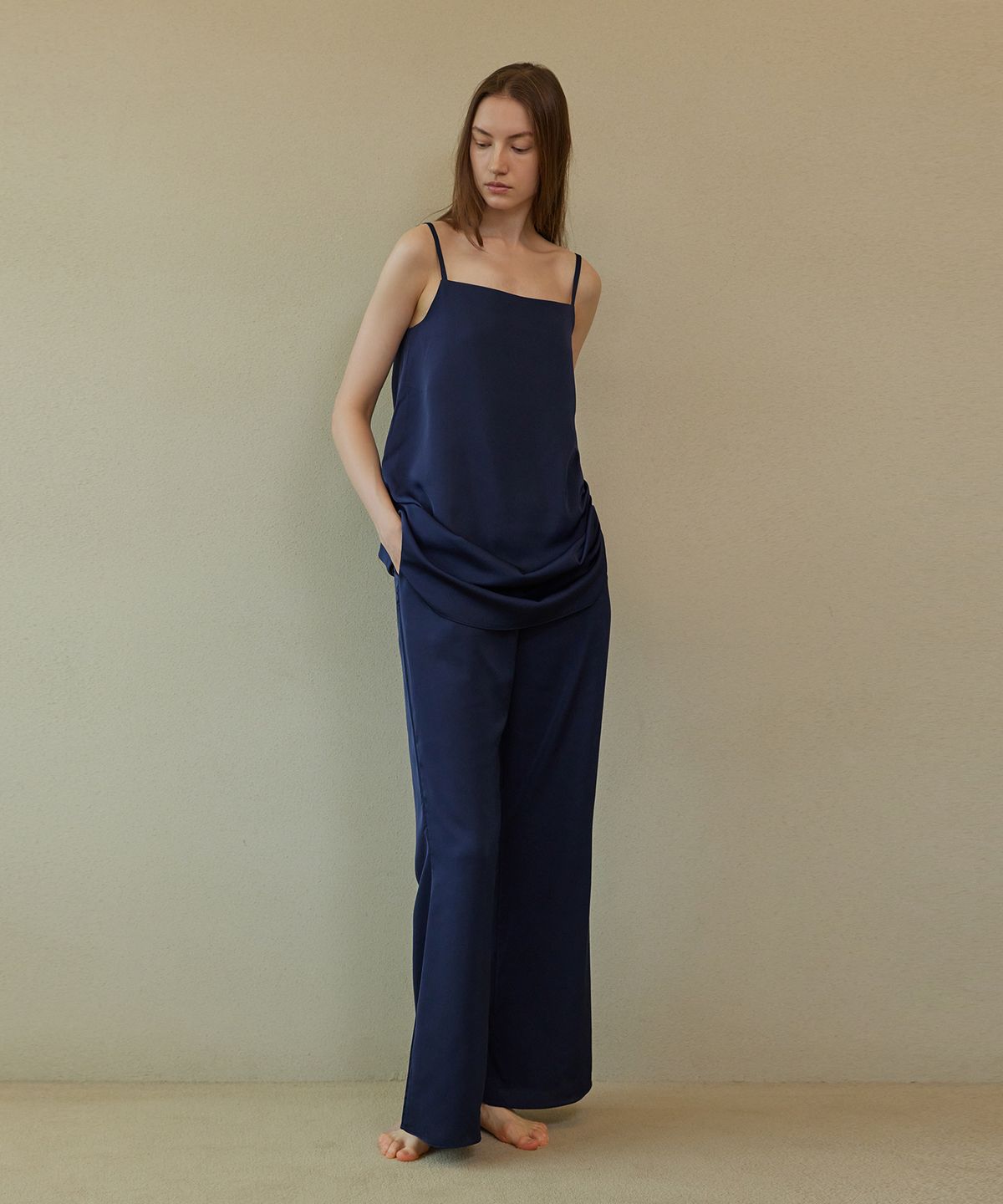 아템포(ATEMPO) LONG SLIP PAJAMA SET_royal navy