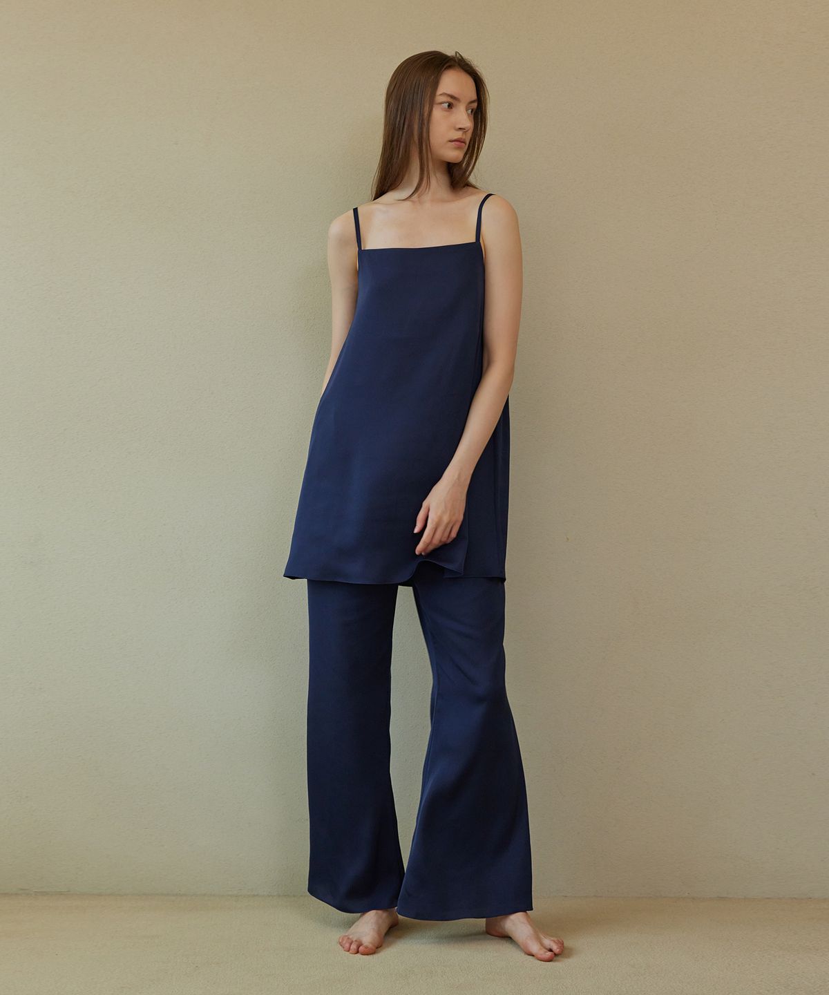 아템포(ATEMPO) LONG SLIP PAJAMA SET_royal navy
