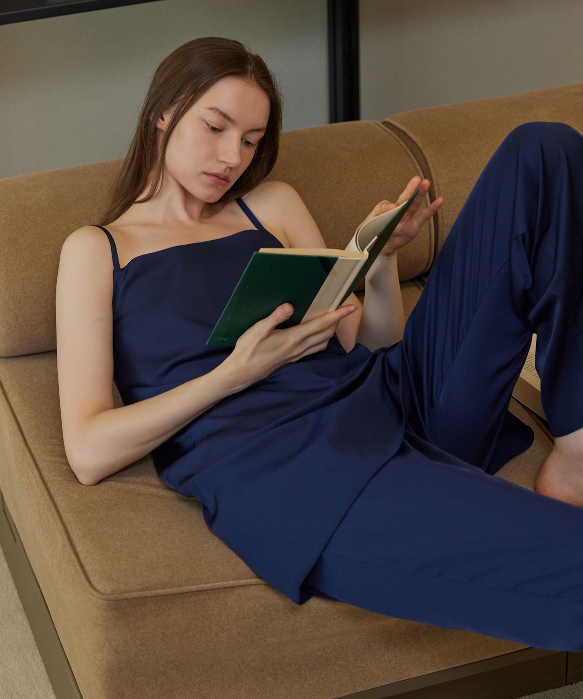 아템포(ATEMPO) LONG SLIP PAJAMA SET_royal navy